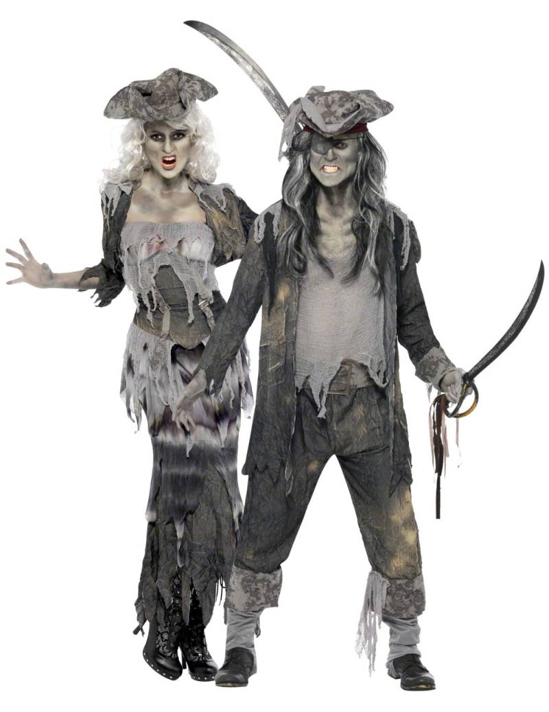 Geister-Piraten Halloween-Paarkostüm grau von BCI