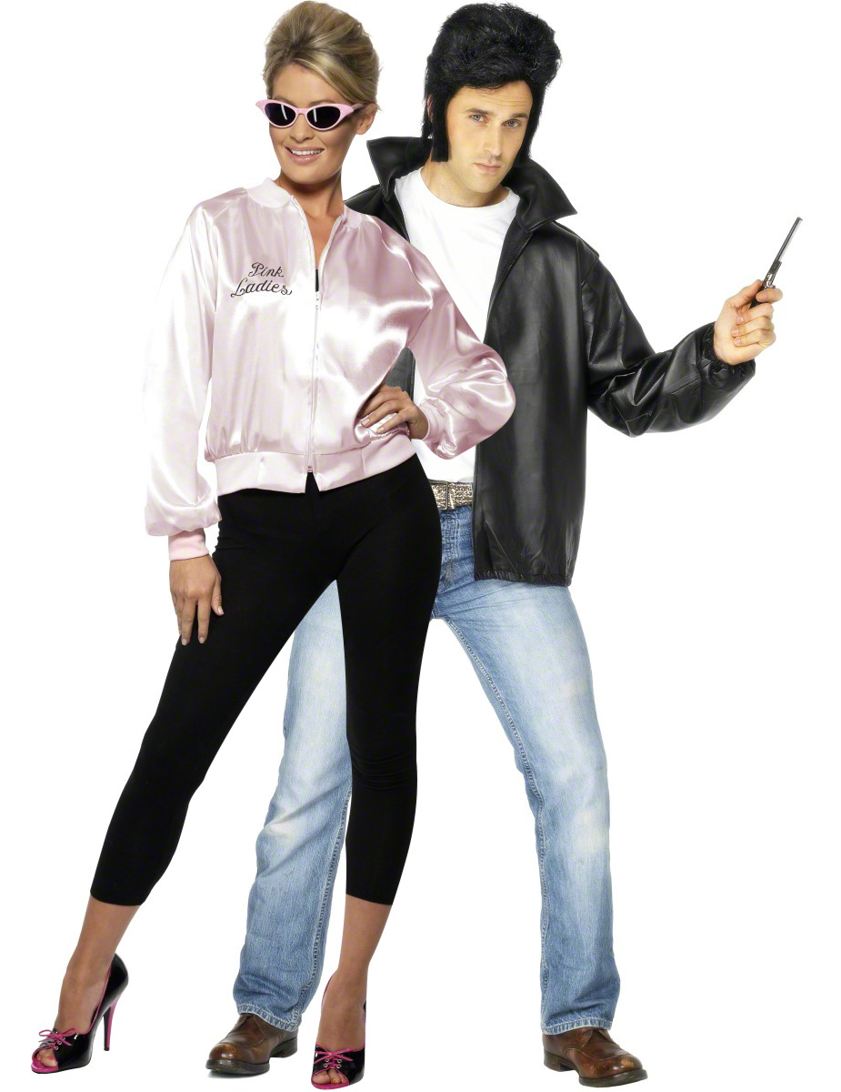 Grease-Jacken Paarkostüm Erwachsene schwarz-weiß Grease-Jacken Paarkostüm Erwachsene schwarz-weiß von BCI