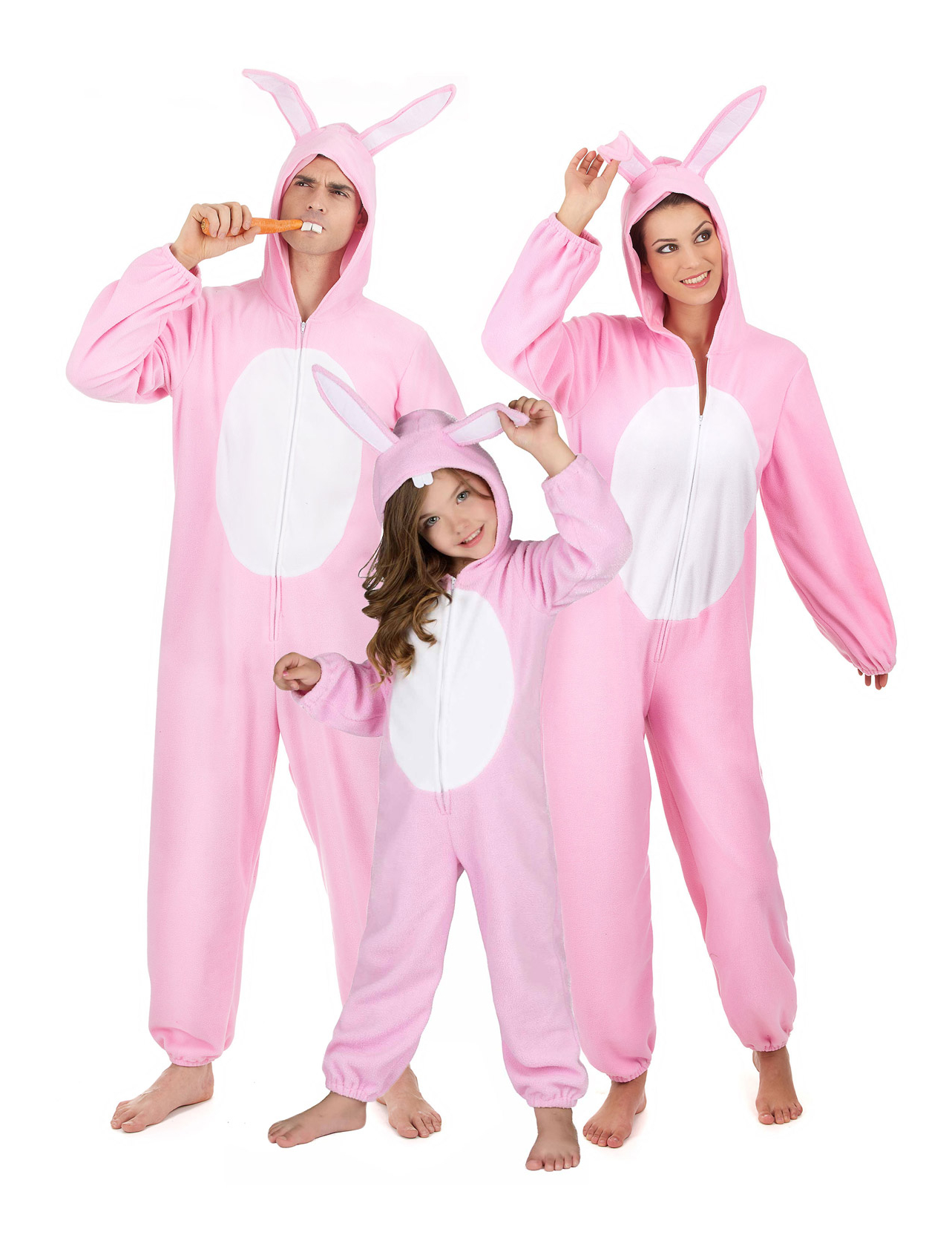 Hasen-Gruppenkostüm für Familien rosa-weiss Hasen-Gruppenkostüm für Familien rosa-weiss von BCI