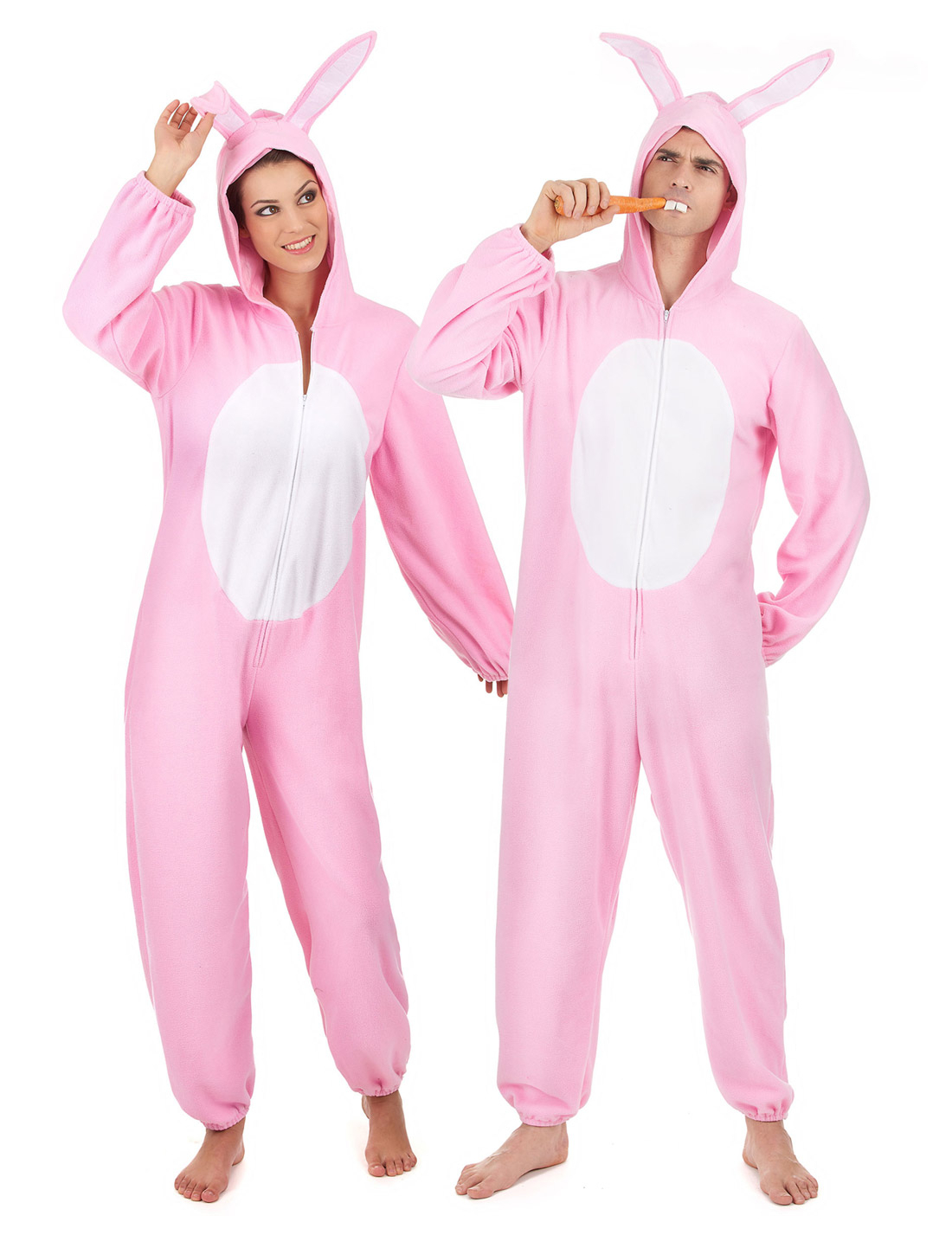 Hasen-Paarkostüm für Erwachsene rosa-weiss Hasen-Paarkostüm für Erwachsene rosa-weiss von BCI