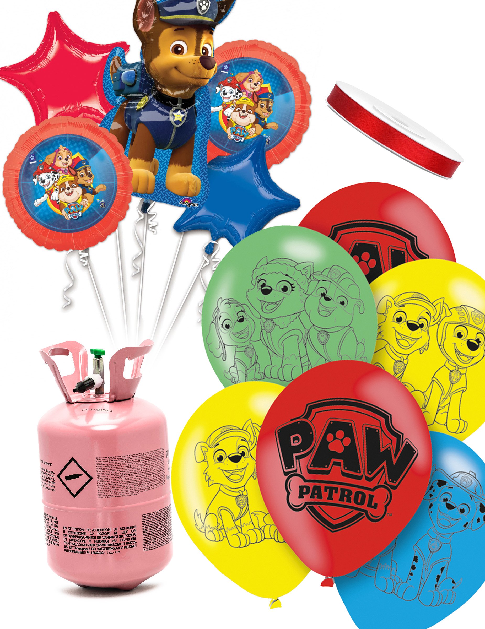 Heliumflaschen Set mit 11 Ballons Paw Patrol und Satinband Heliumflaschen Set mit 11 Ballons Paw Patrol und Satinband von BCI