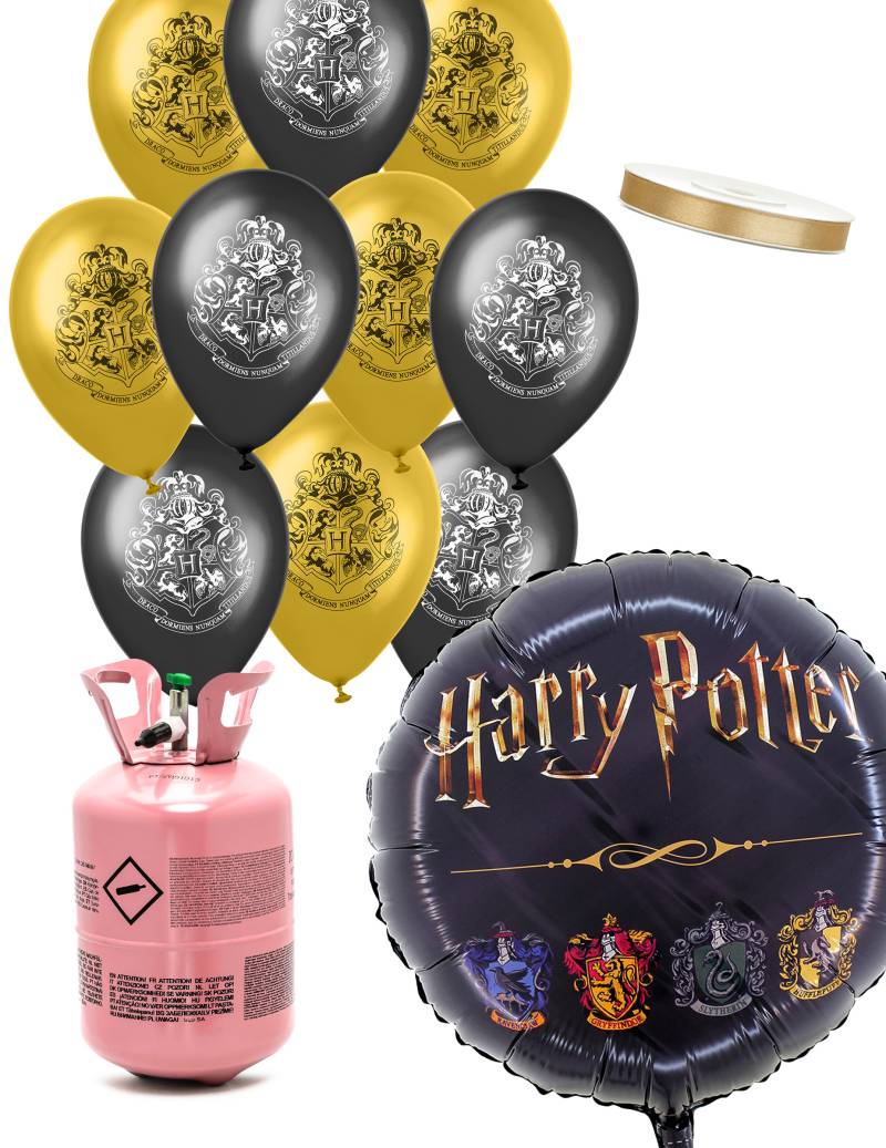 Heliumflaschen Set mit 11 Harry Potter Ballons und Band von BCI