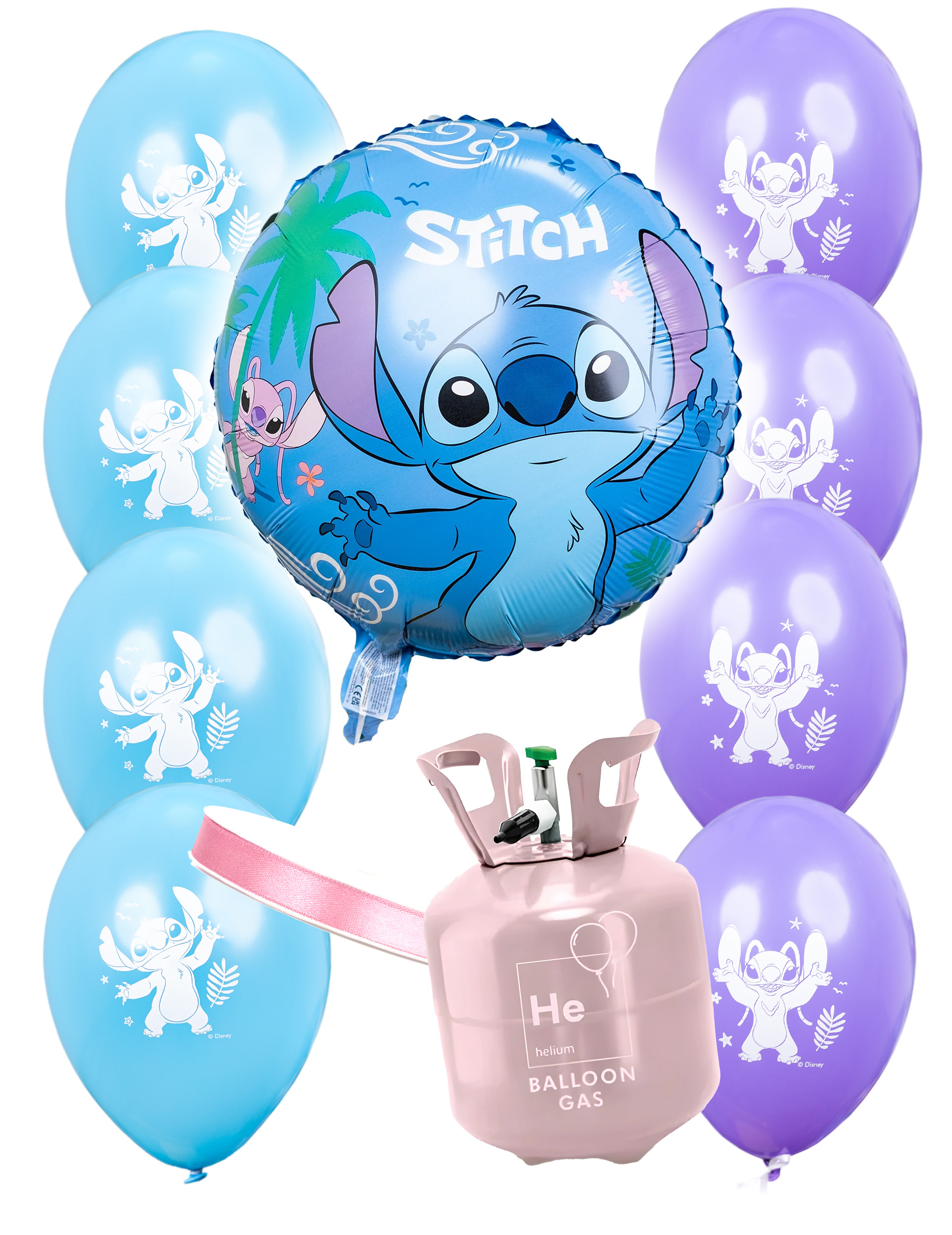 Heliumflaschen Set mit 9 Stitch Ballons Heliumflaschen Set mit 9 Stitch Ballons von BCI