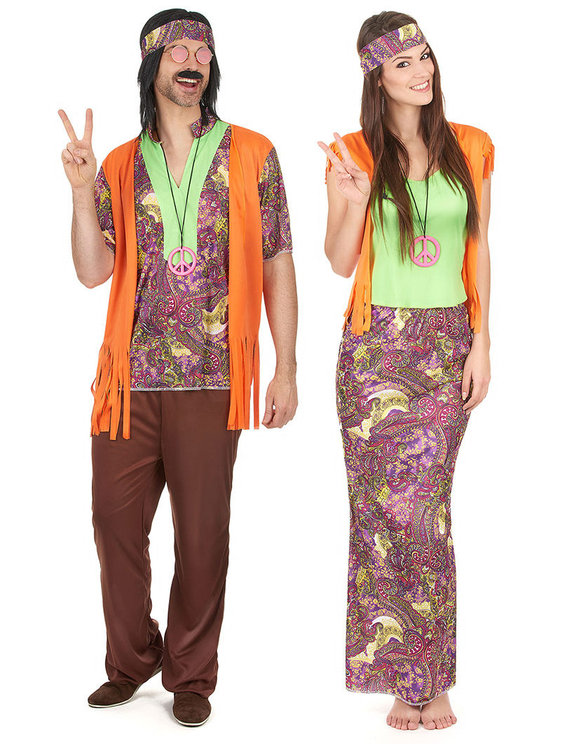 Hippie-Paarkostüm Flower Power bunt von BCI