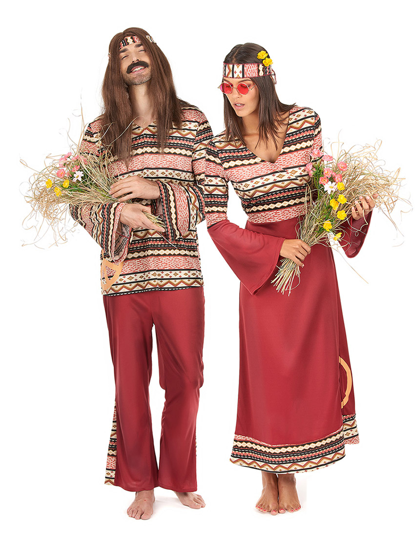 Hippie Paarkostüm-Set bunt Hippie Paarkostüm-Set bunt von BCI