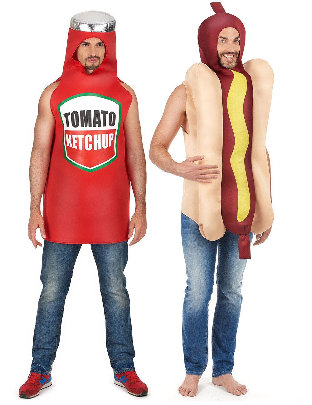 Hot-Dog Ketchup-Flasche Paarkostüm für Erwachsene bunt Hot-Dog Ketchup-Flasche Paarkostüm für Erwachsene bunt von BCI