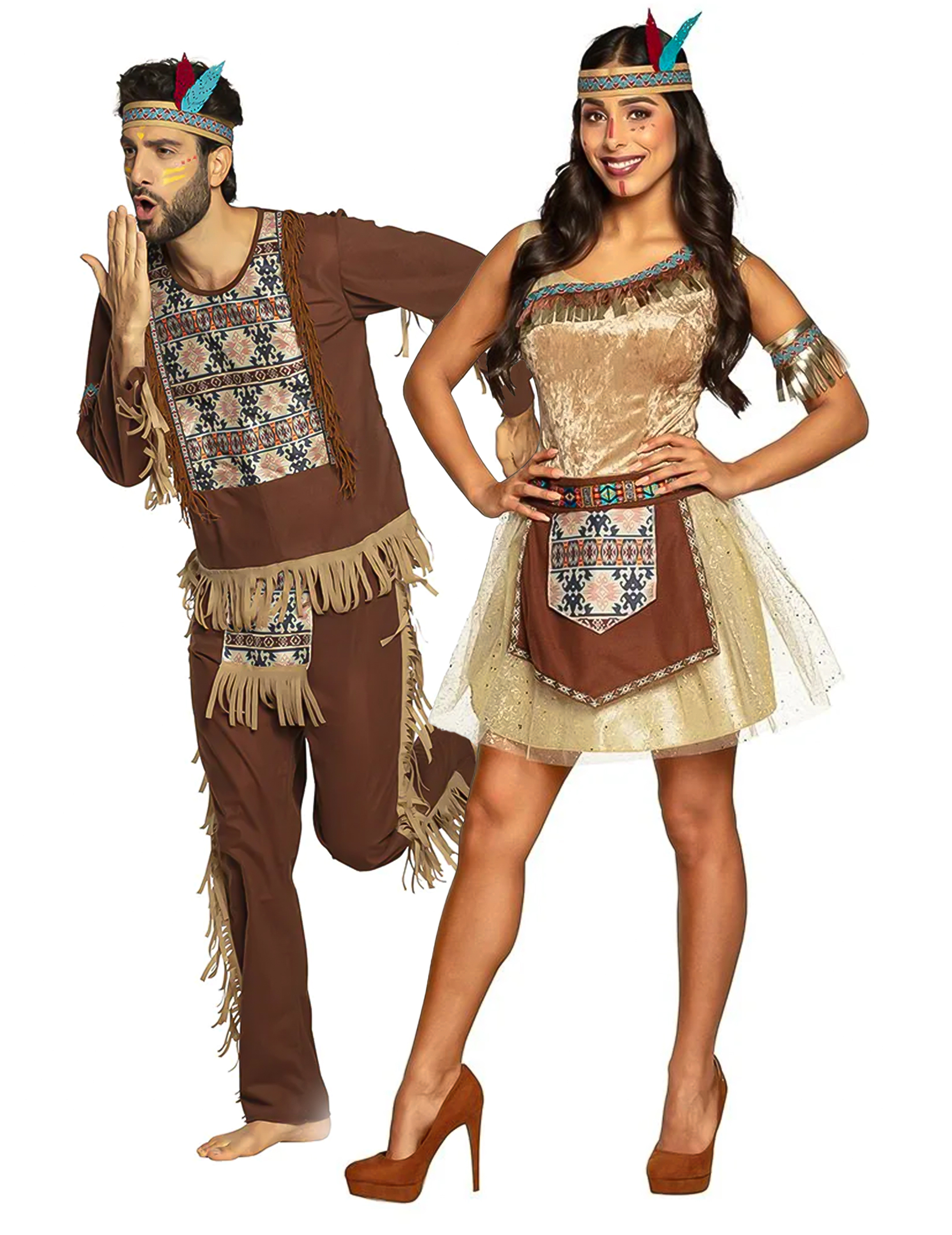 Indianer-Paarkostüm für Erwachsene Faschingskostüm braun Indianer-Paarkostüm für Erwachsene Faschingskostüm braun von BCI