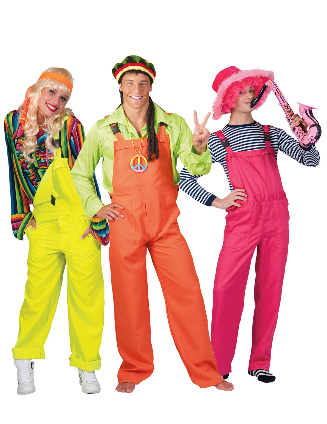 Latzhosen Gruppenkostüm Fasching bunt neon Latzhosen Gruppenkostüm Fasching bunt neon von BCI