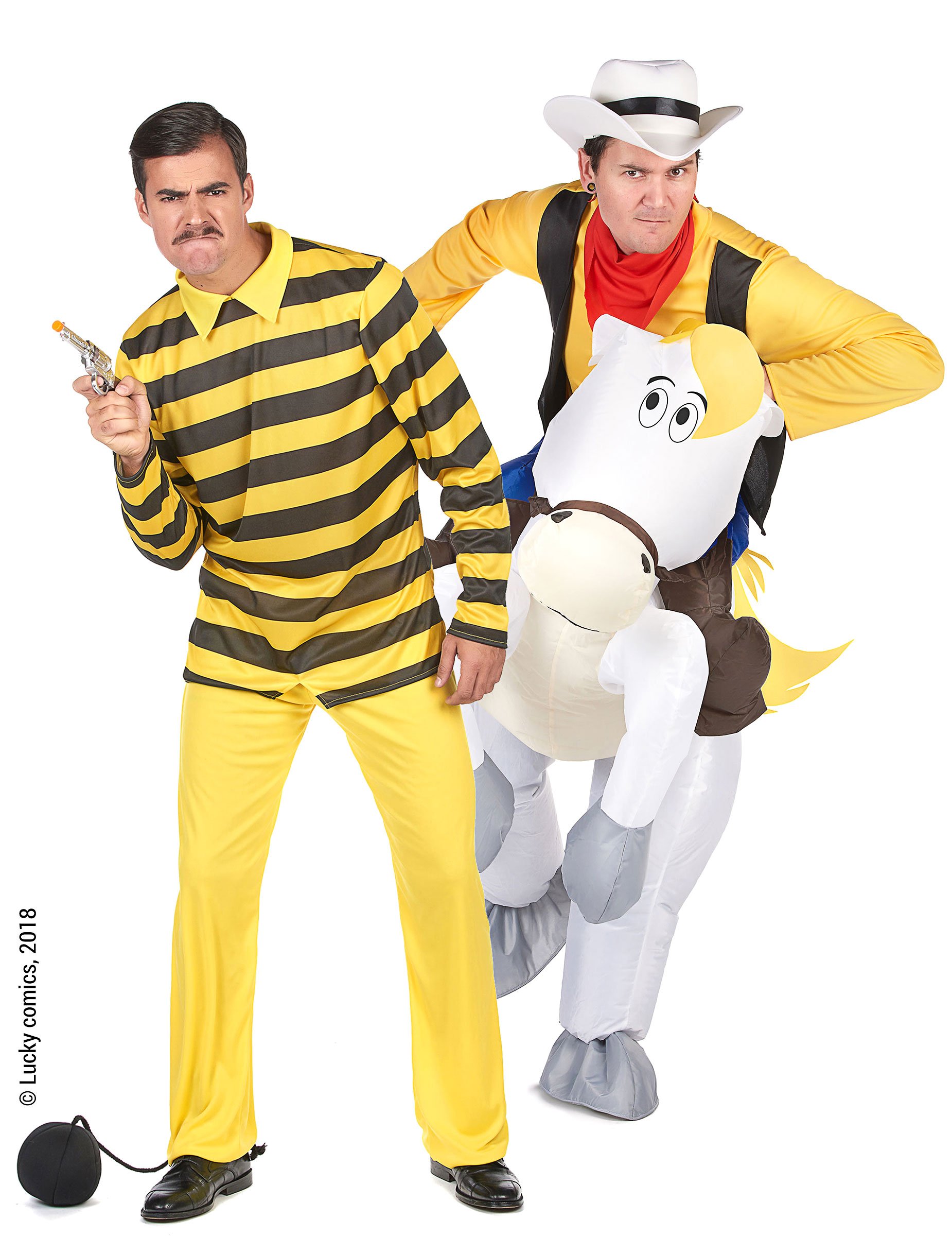 Lucky Luke + Dalton Paarkostüm für Erwachsene gelb-bunt von BCI