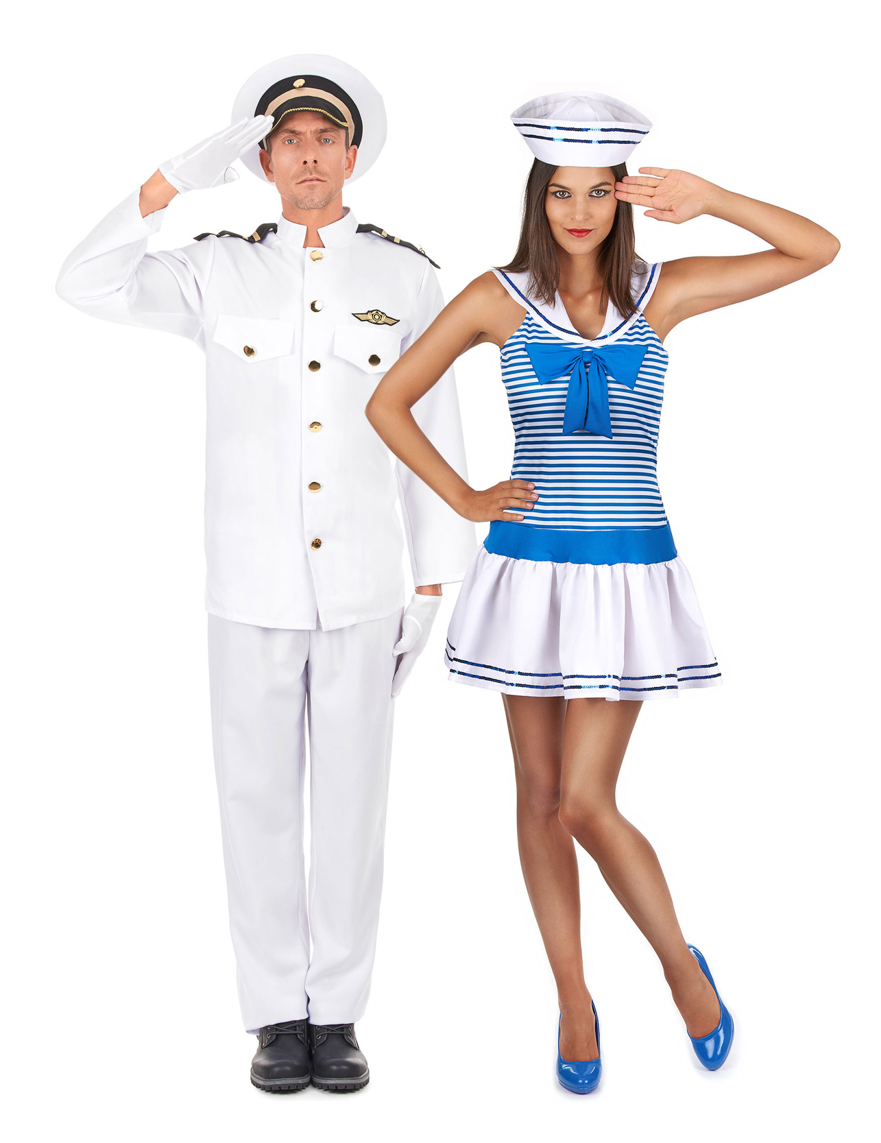 Matrosen-Paarkostüm für Erwachsene Fasching weiss-blau Matrosen-Paarkostüm für Erwachsene Fasching weiss-blau von BCI