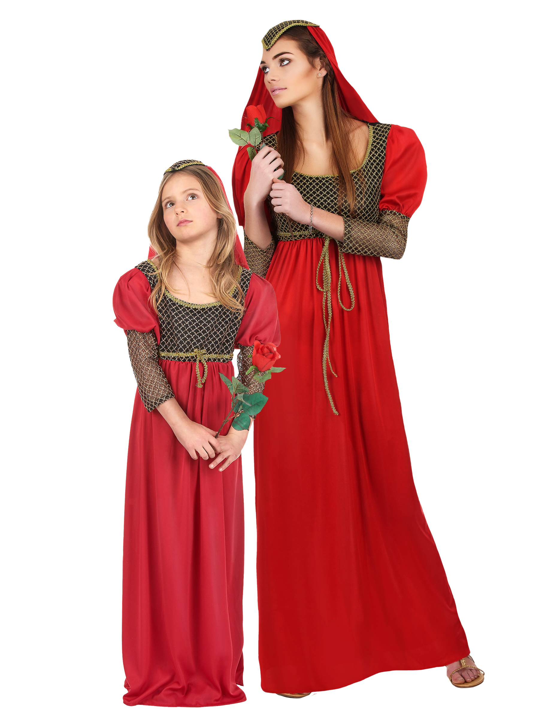 Mittelalterliches Prinzessinnen-Paarkostüm für Damen und Mädchen schwarz-rot-goldfarben Mittelalterliches Prinzessinnen-Paarkostüm für Damen und Mädchen schwarz-rot-goldfarben von BCI
