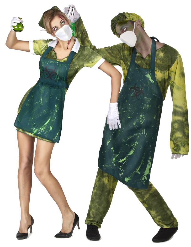Mutierte Zombies Halloween-Paarkostüm grün von BCI