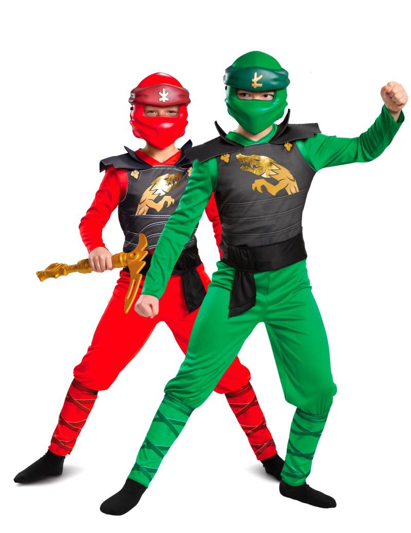 Ninjago Paarkostüm Kinder Lloyd und Kai grün-rot von BCI