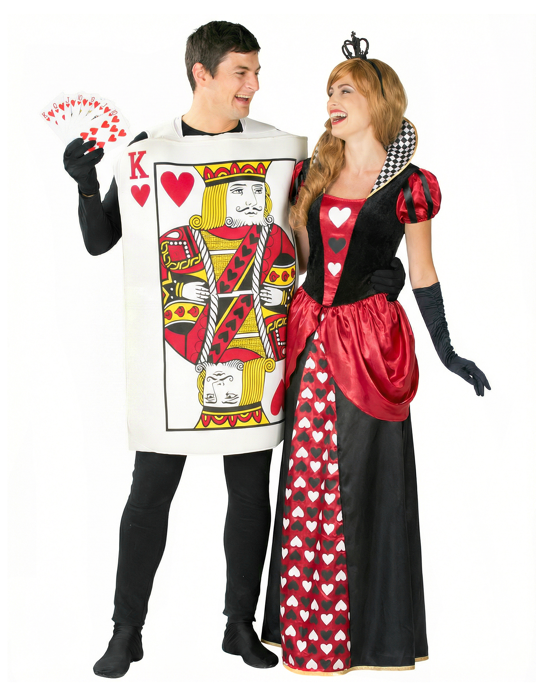 Paarkostüm für Erwachsene: Königin und König der Herzen von BCI