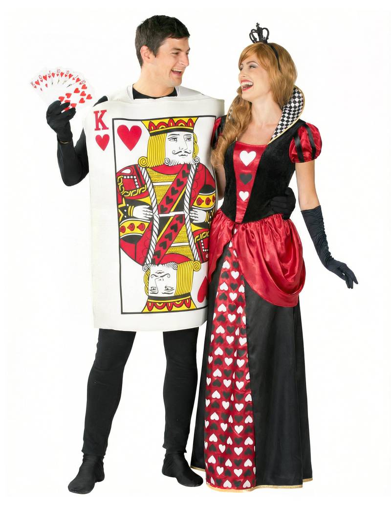 Paarkostüm für Erwachsene: Königin und König der Herzen von BCI