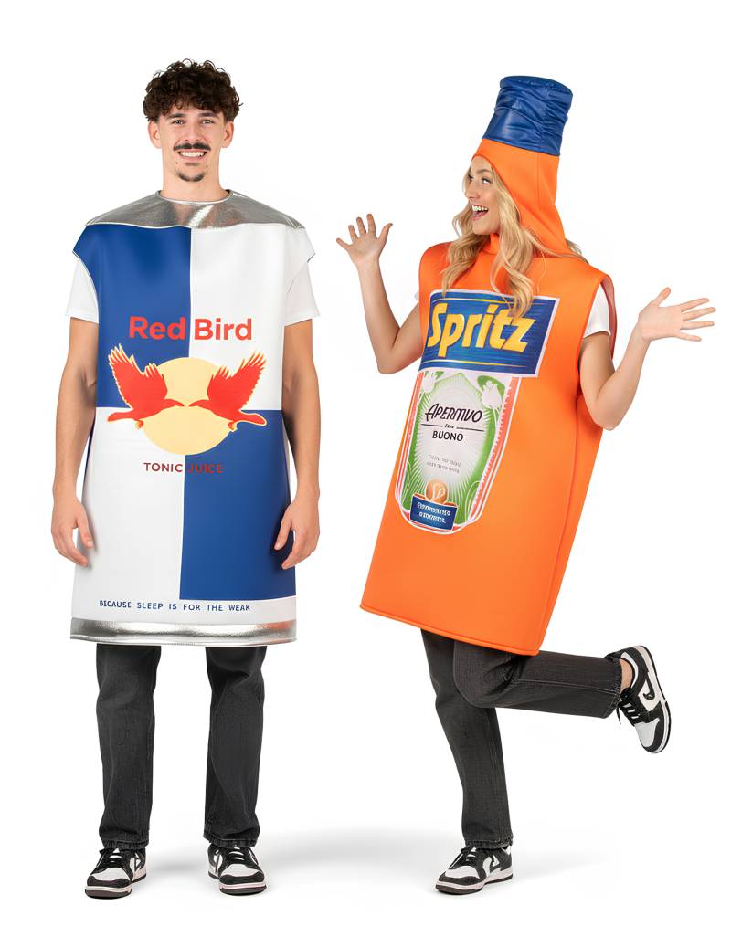 Partnerkostüm: Energy-Dose und Aperitifflasche für Erwachsene Partnerkostüm: Energy-Dose und Aperitifflasche für Erwachsene von BCI