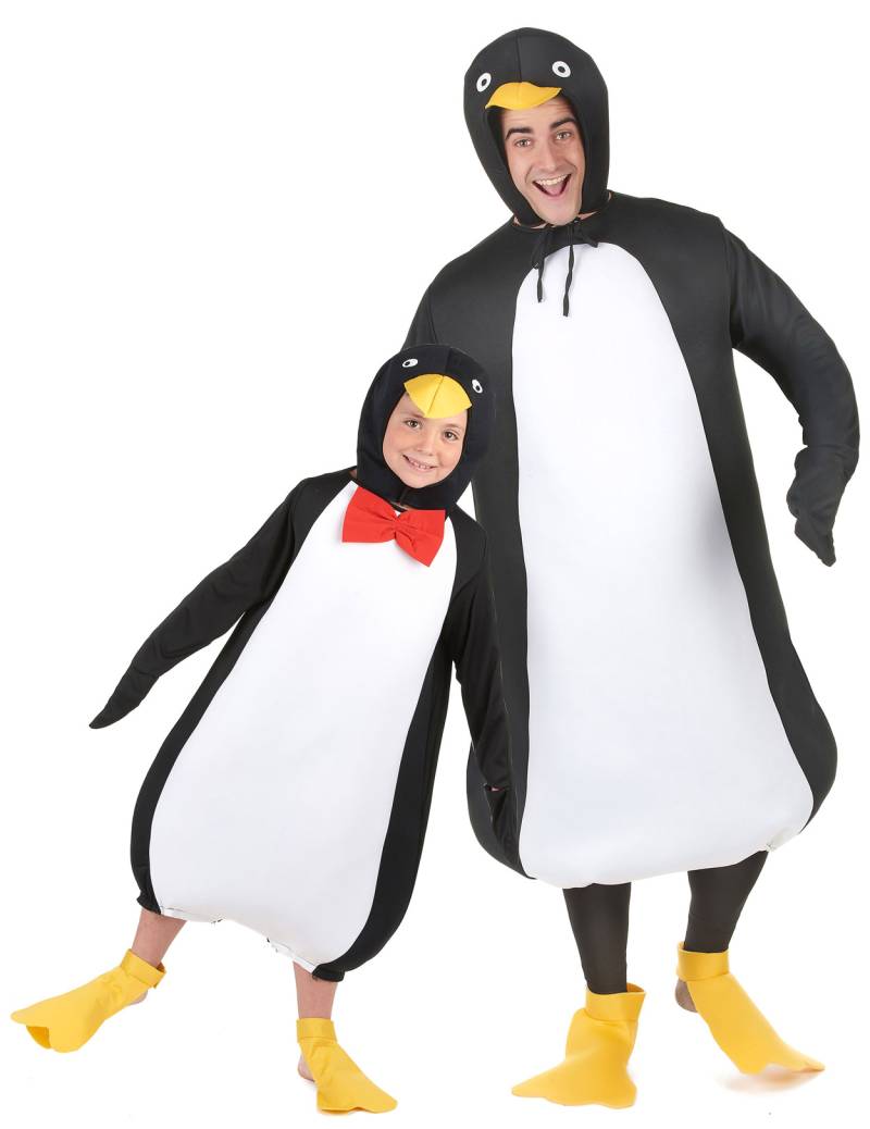 Pinguinkostüm für Eltern und Kind unisex schwarz-weiss-gelb von BCI