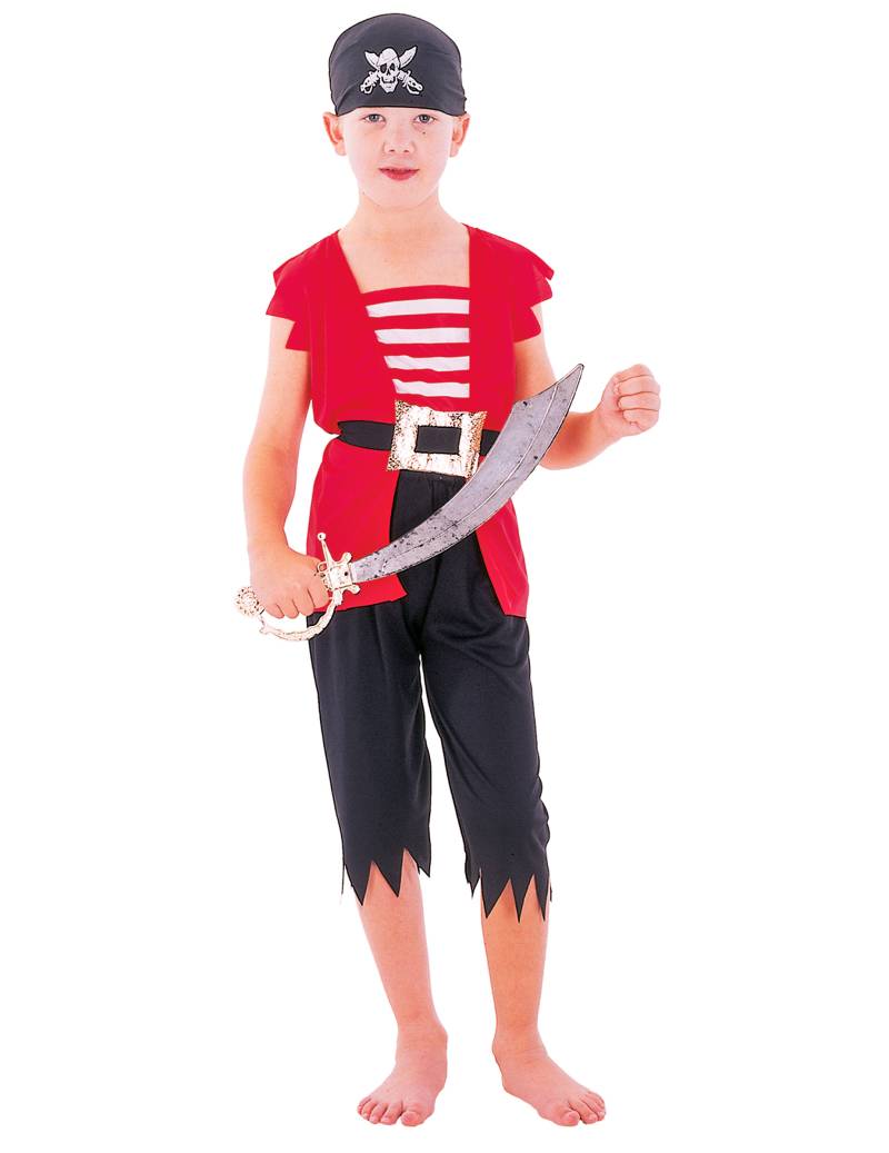 Piraten Kinder-Kostüm rot-weiss-schwarz von BCI