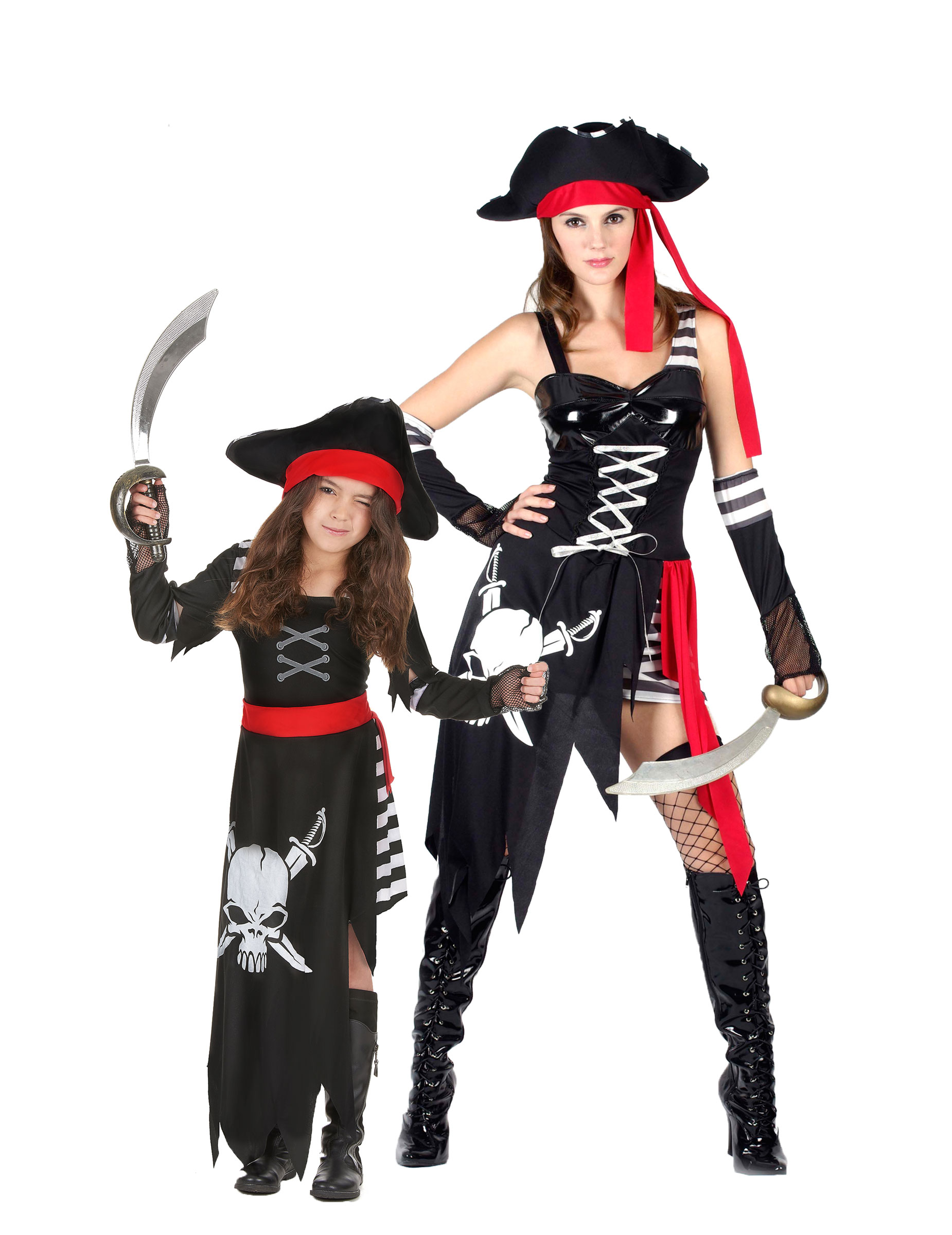 Piraten-Kostüm für Mutter und Tochter schwarz-rot Piraten-Kostüm für Mutter und Tochter schwarz-rot von BCI