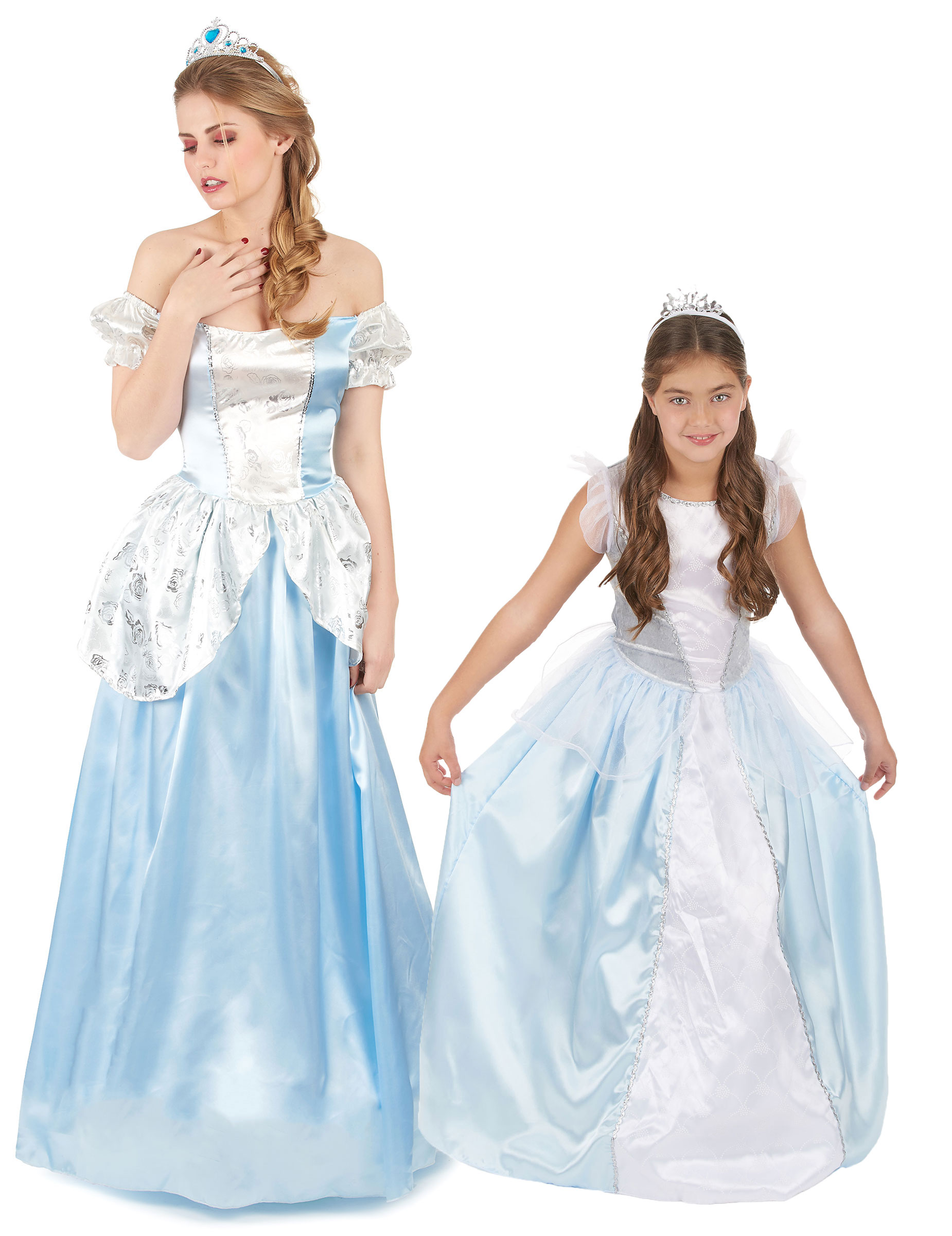 Prinzessin-Paarkostüm für Mutter und Tochter blau-weiss Prinzessin-Paarkostüm für Mutter und Tochter blau-weiss von BCI