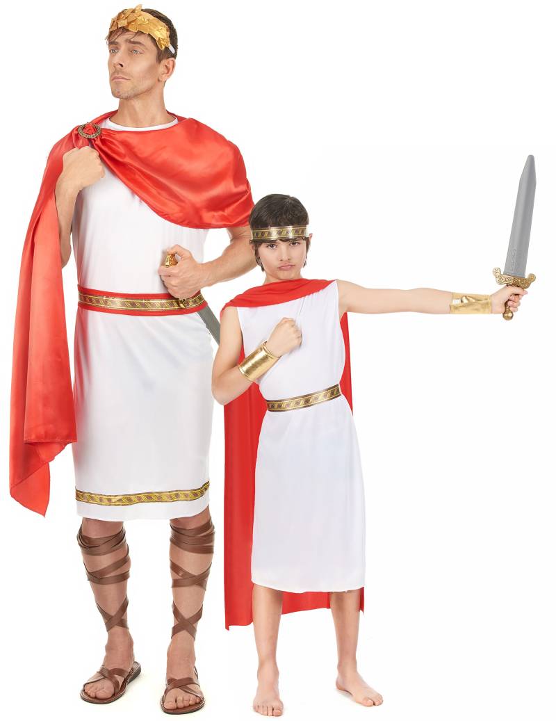 Römer-Paarkostüm Vater und Sohn Karneval weiss-rot-gold von BCI