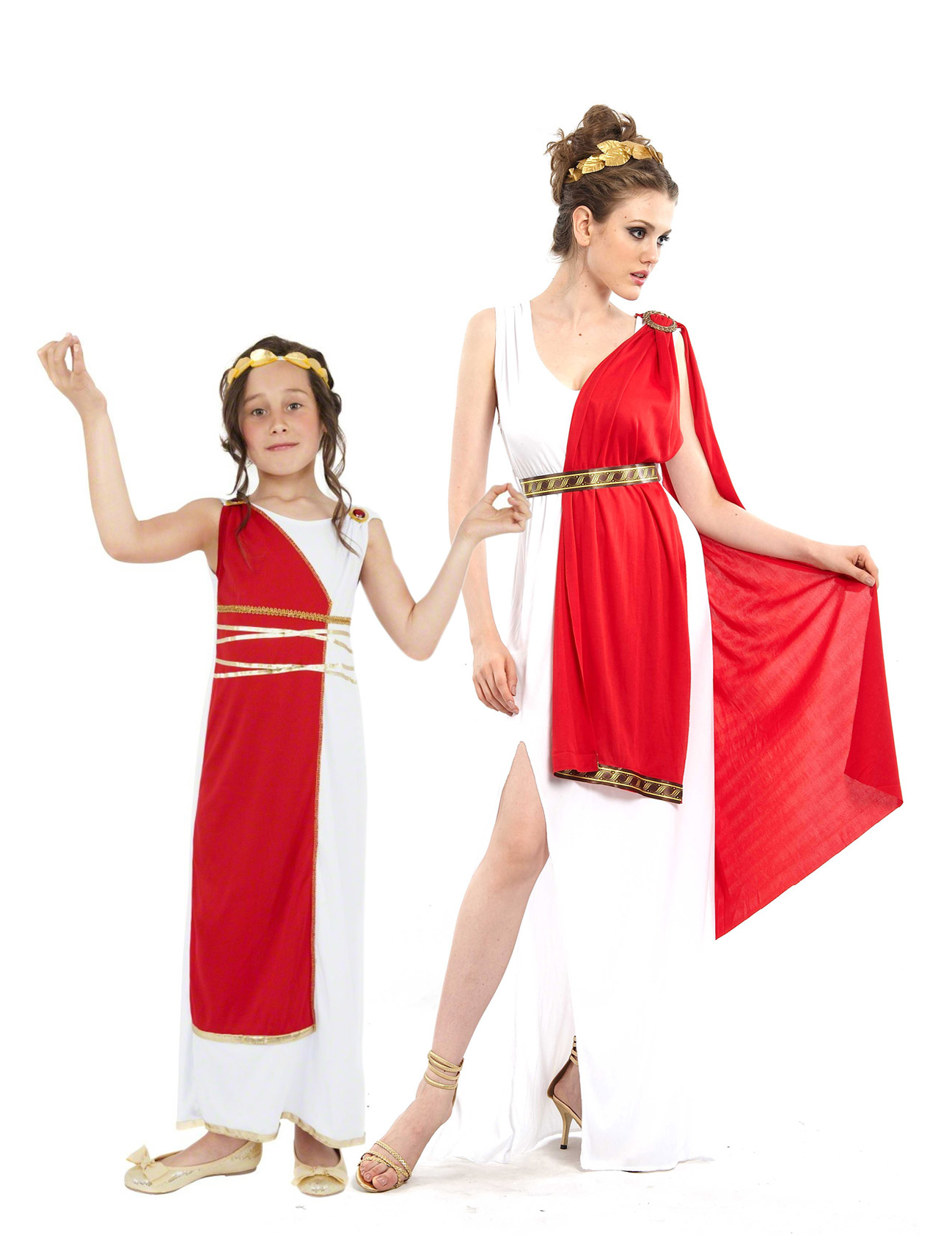 Römer-Paarkostüm für Mutter und Tochter Fasching rot-weiss-gold von BCI