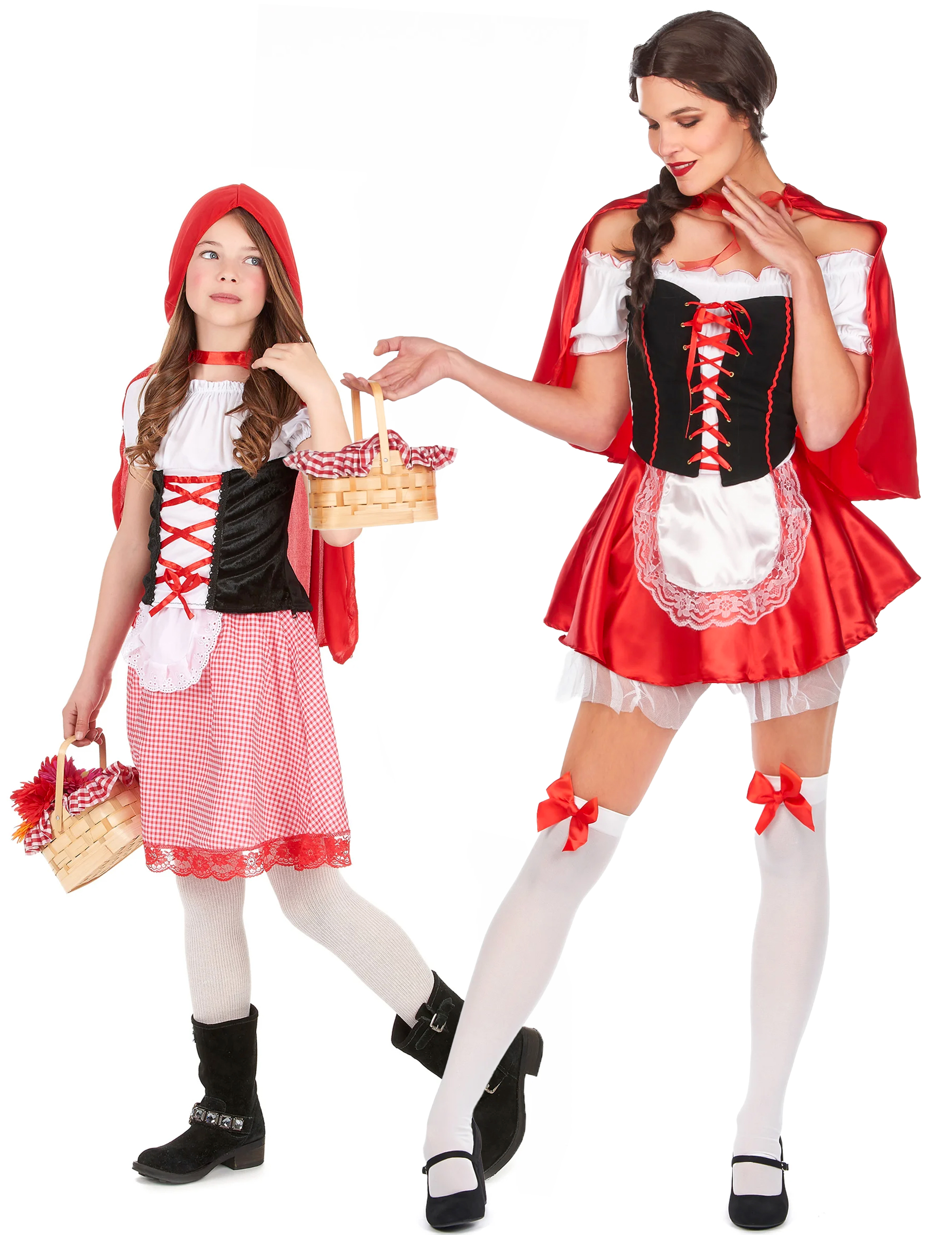 Rotkäppchen-Paarkostüm Mutter und Tochter Fasching rot-weiss-schwarz Rotkäppchen-Paarkostüm Mutter und Tochter Fasching rot-weiss-schwarz von BCI