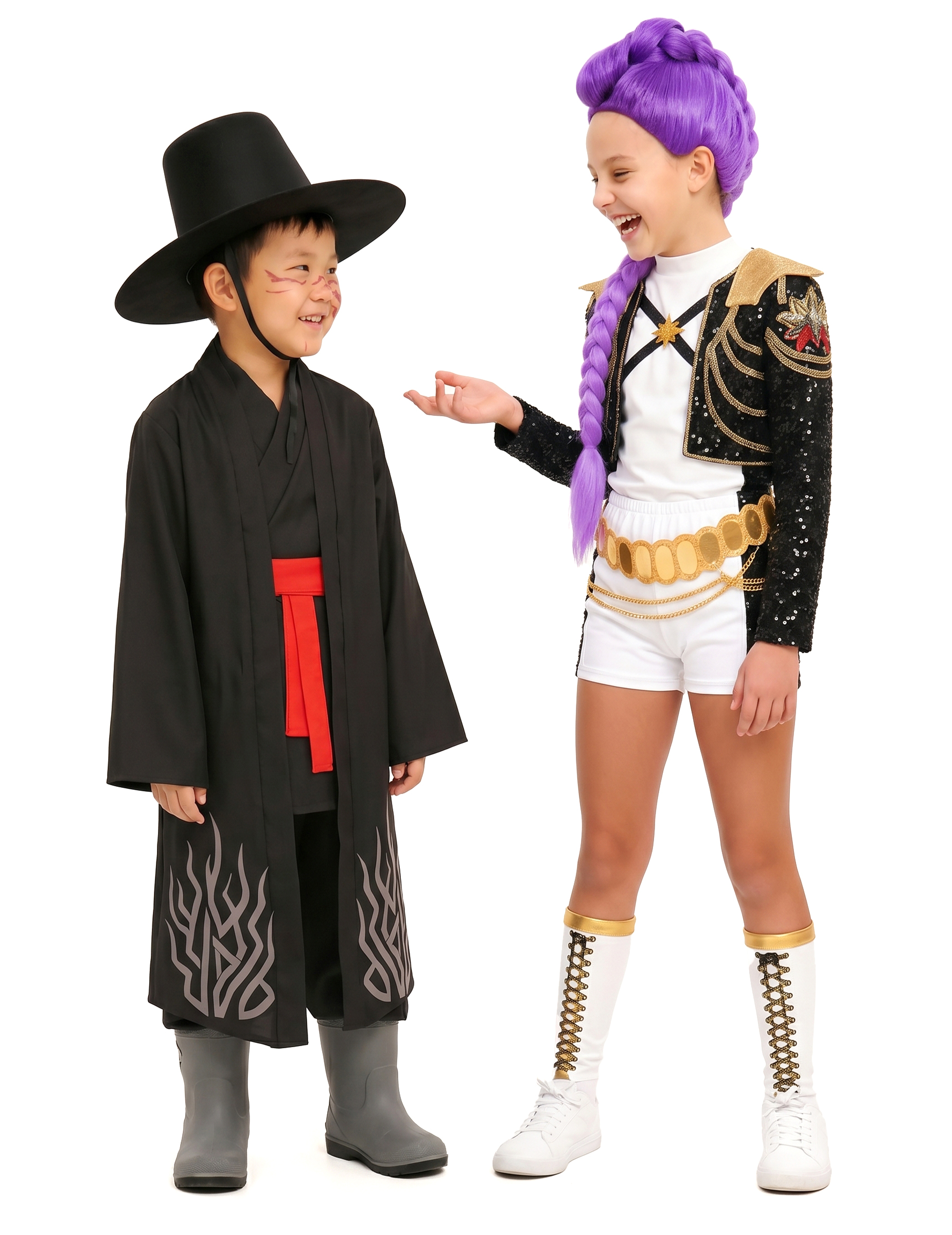 Rumi und Dämon Kpop Demon Hunters Paarkostüm für Kinder von BCI