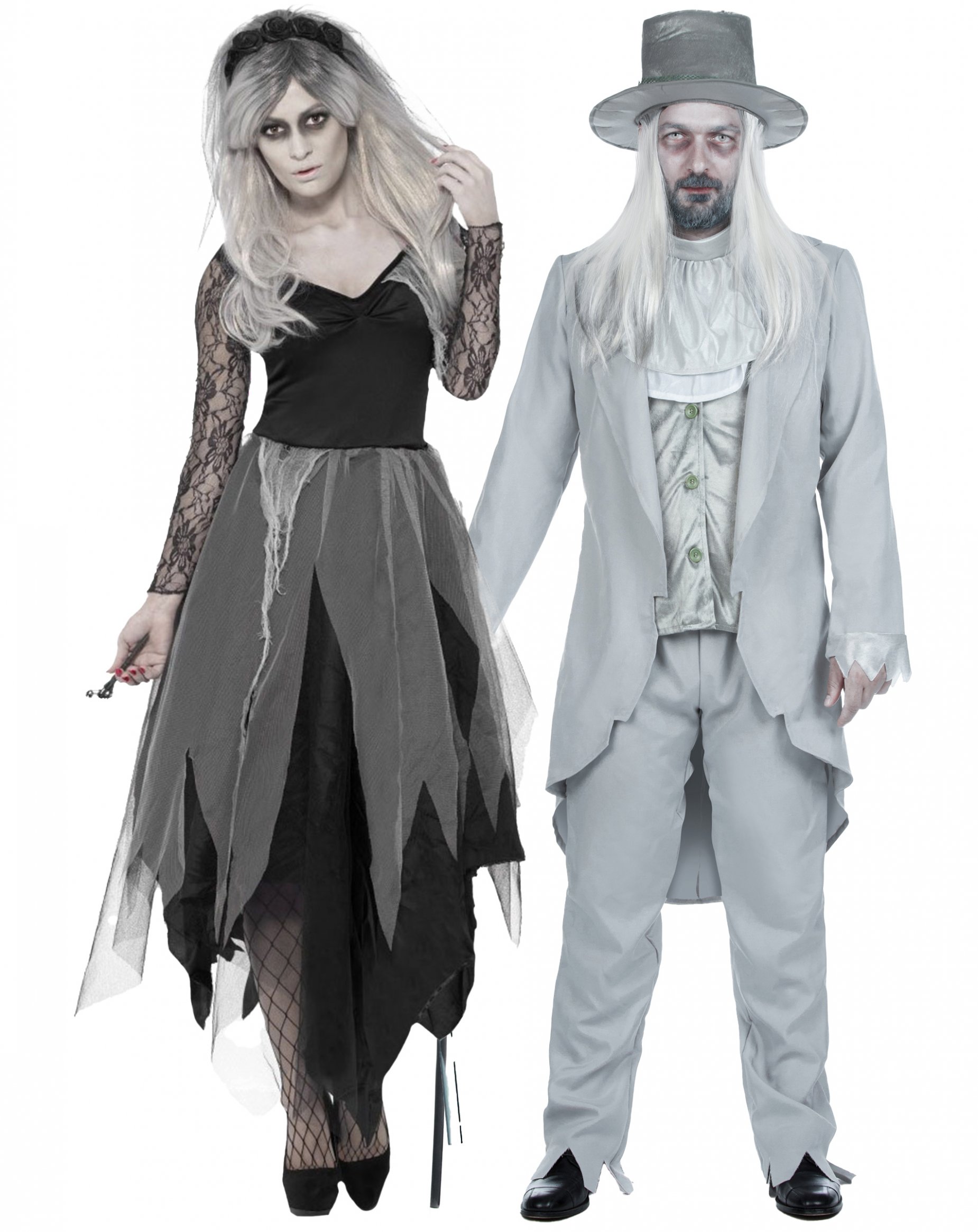 Schauriges Brautpaar Halloween-Paarkostüm schwarz-weiss-grau Schauriges Brautpaar Halloween-Paarkostüm schwarz-weiss-grau von BCI
