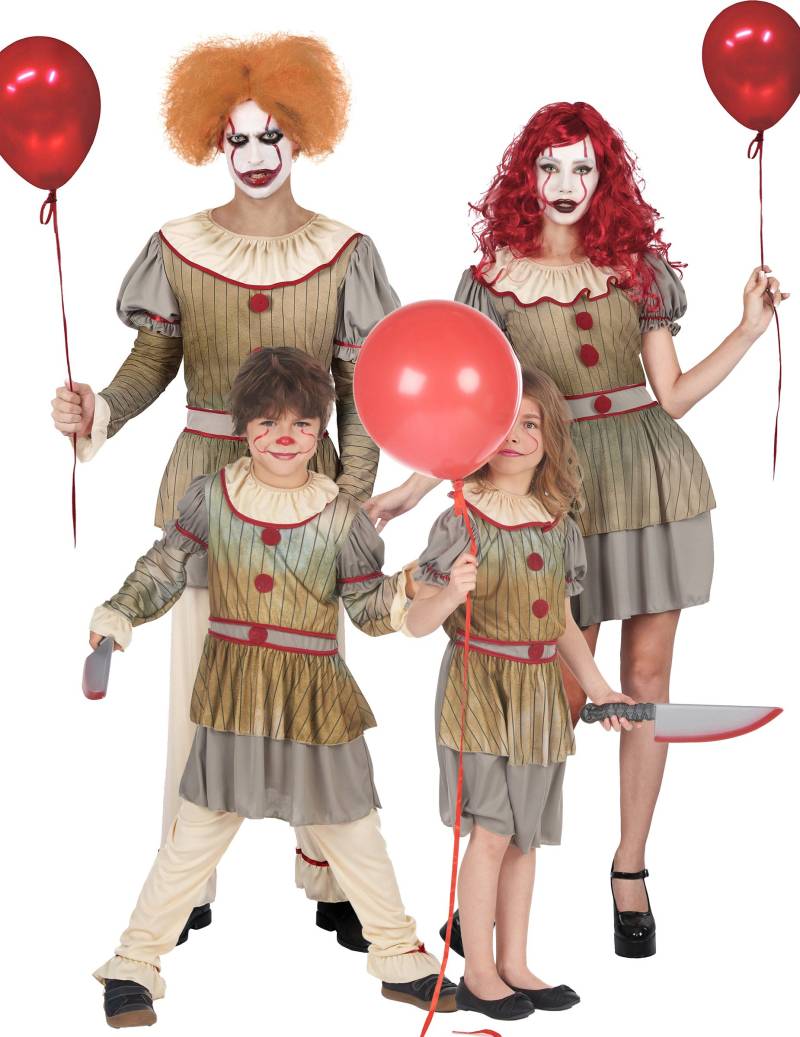 Schauriges Clown Familienkostüm von BCI