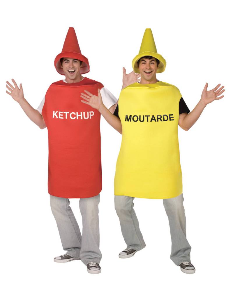 Senf-Ketchup-Paarkostüm für Erwachsene Fasching rot-gelb von BCI