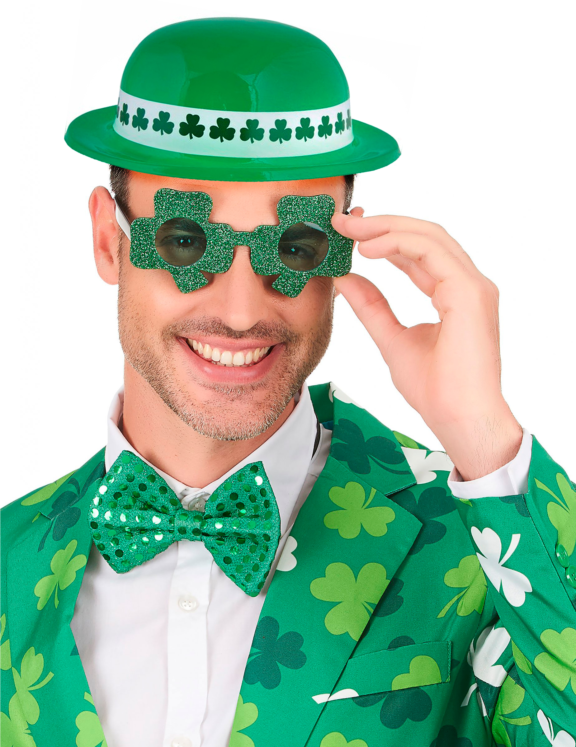 Set St.Patrick's Day Fliege Melone und Brille Erwachsene grün Set St.Patrick's Day Fliege Melone und Brille Erwachsene grün von BCI