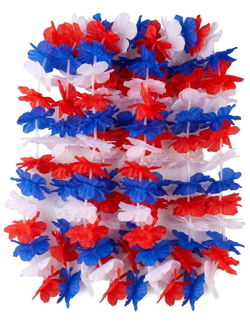 Set aus 12 dreifarbigen Frankreich-Fan-Blumenketten Set aus 12 dreifarbigen Frankreich-Fan-Blumenketten von BCI
