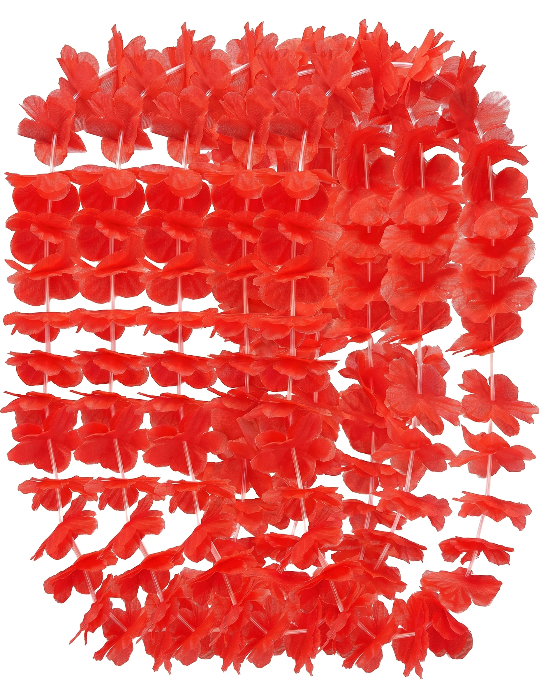 Set aus 12 roten Hawaii-Blumenketten Set aus 12 roten Hawaii-Blumenketten von BCI