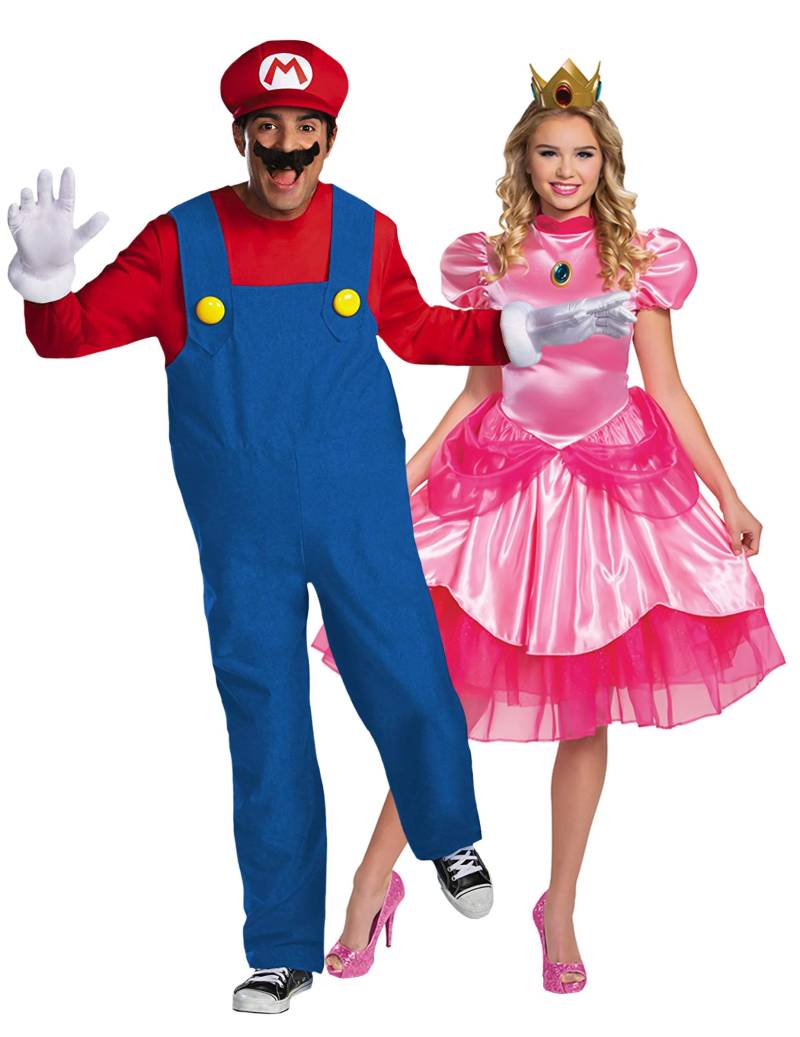 Super Mario und Prinzessin Peach Deluxe-Paarkostüm von BCI