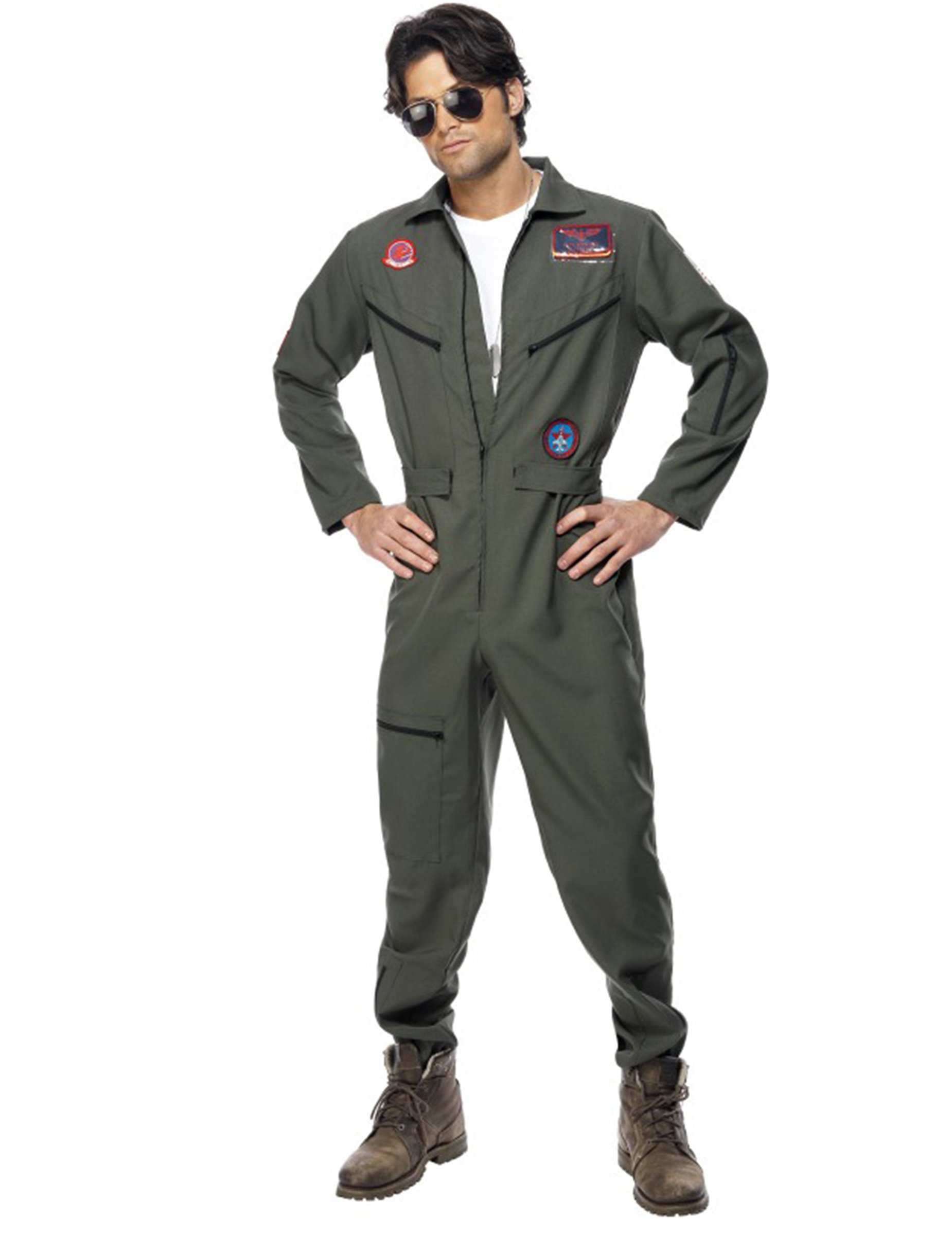 Top Gun-Kostüm für Herren Jetpilot Kostüm Karneval khaki von BCI