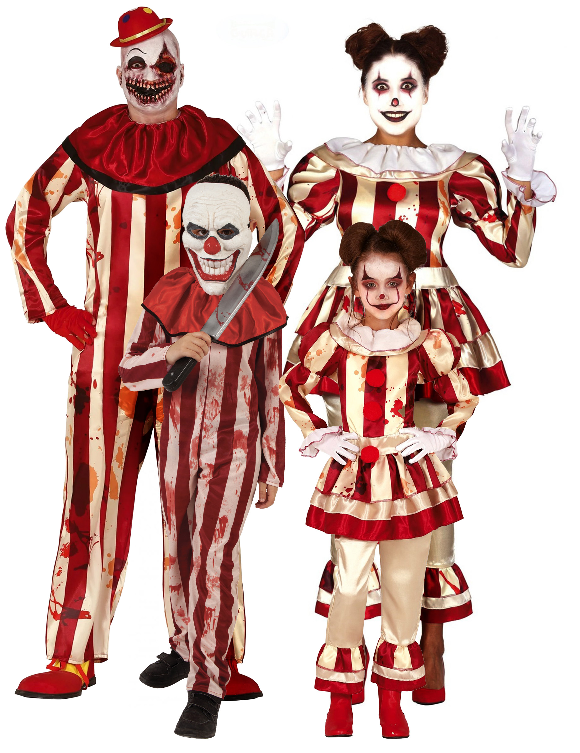 Unheimliches Clown Familienkostüm von BCI