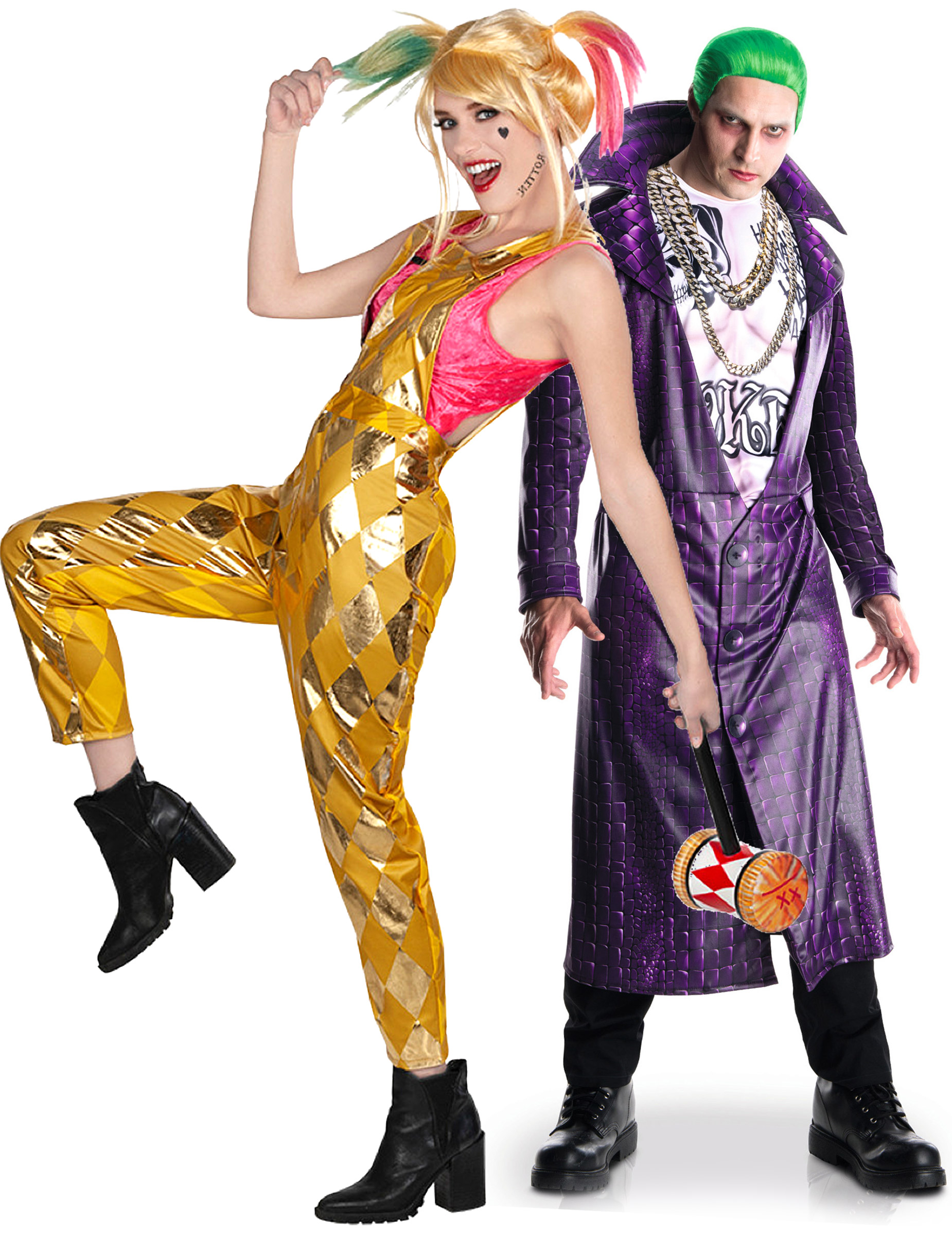 Verrücktes Birds of Prey-Pärchen Joker und Harley Halloween-Paarkostüm bunt Verrücktes Birds of Prey-Pärchen Joker und Harley Halloween-Paarkostüm bunt von BCI