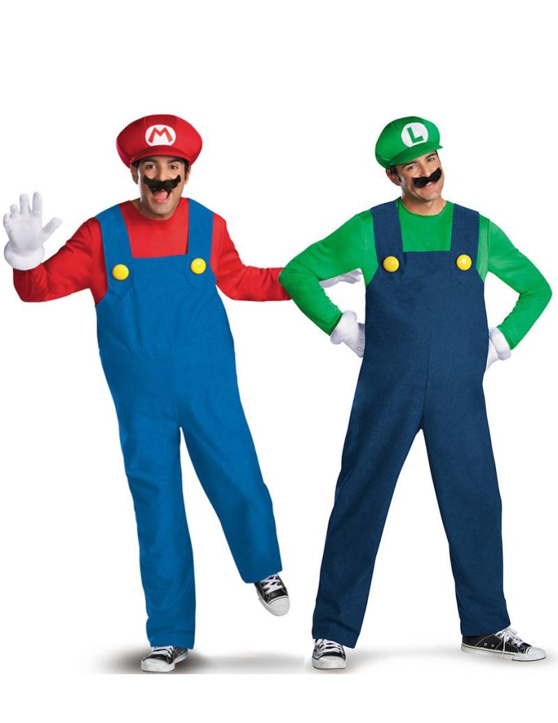 Videospiel-Paarkostüm Mario und Luigi blau-rot-grün von BCI