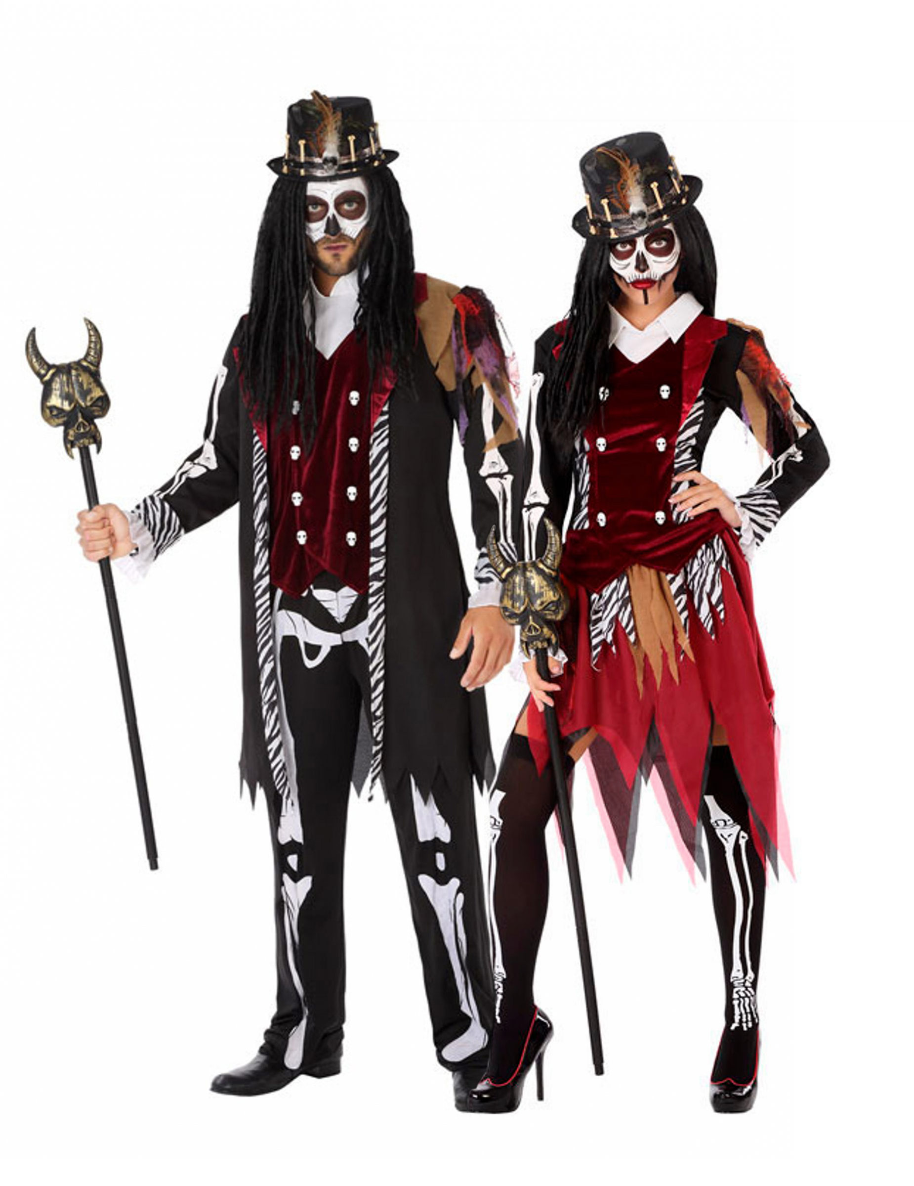 Voodoo-Priester-Partnerkostüm schwarz-rot Voodoo-Priester-Partnerkostüm schwarz-rot von BCI
