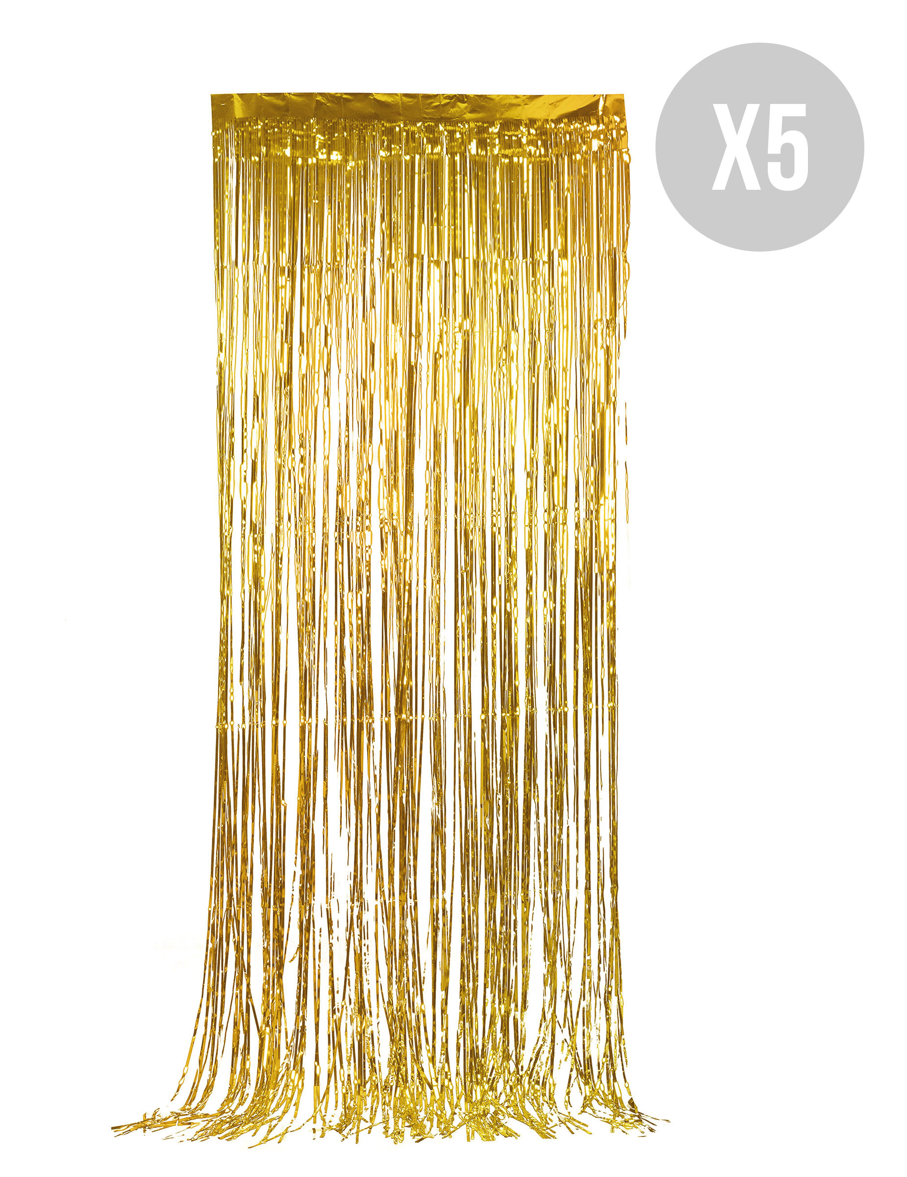Vorhang-Set glitzernd Silvester-Deko 5 Stück gold 90x244cm von BCI