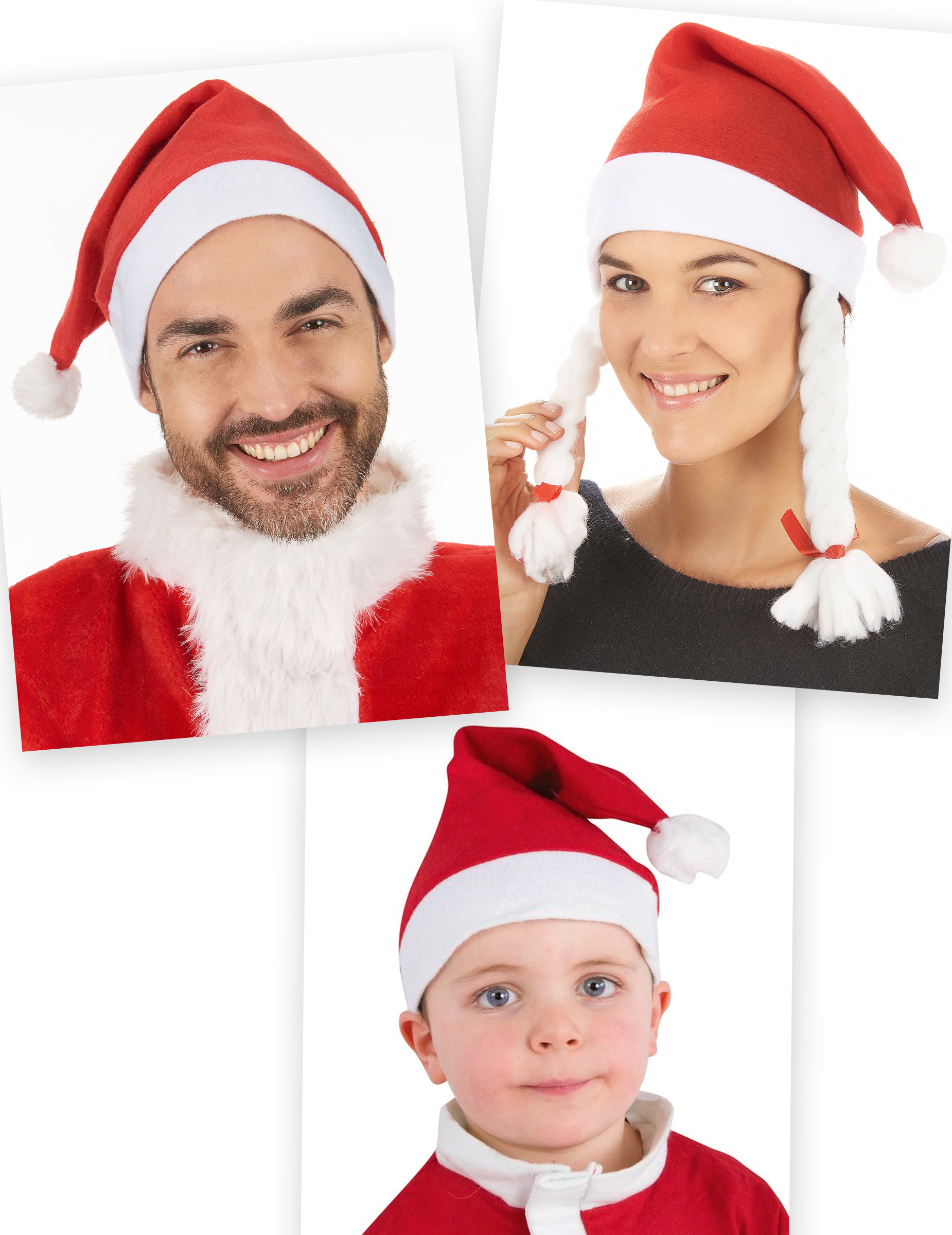 Weihnachtsmann-Mützenset rot-weiss Weihnachtsmann-Mützenset rot-weiss von BCI