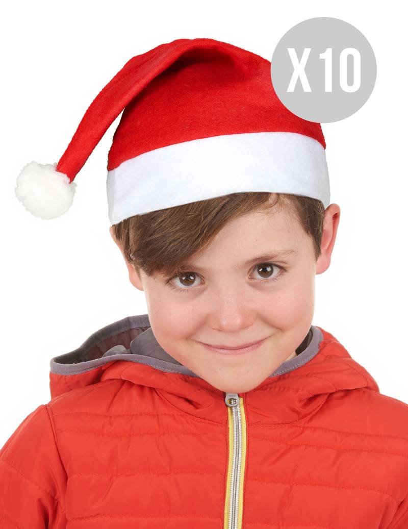 Weihnachtsmannmützen-Set für Kinder rot-weiss 32cm Weihnachtsmannmützen-Set für Kinder rot-weiss 32cm von BCI