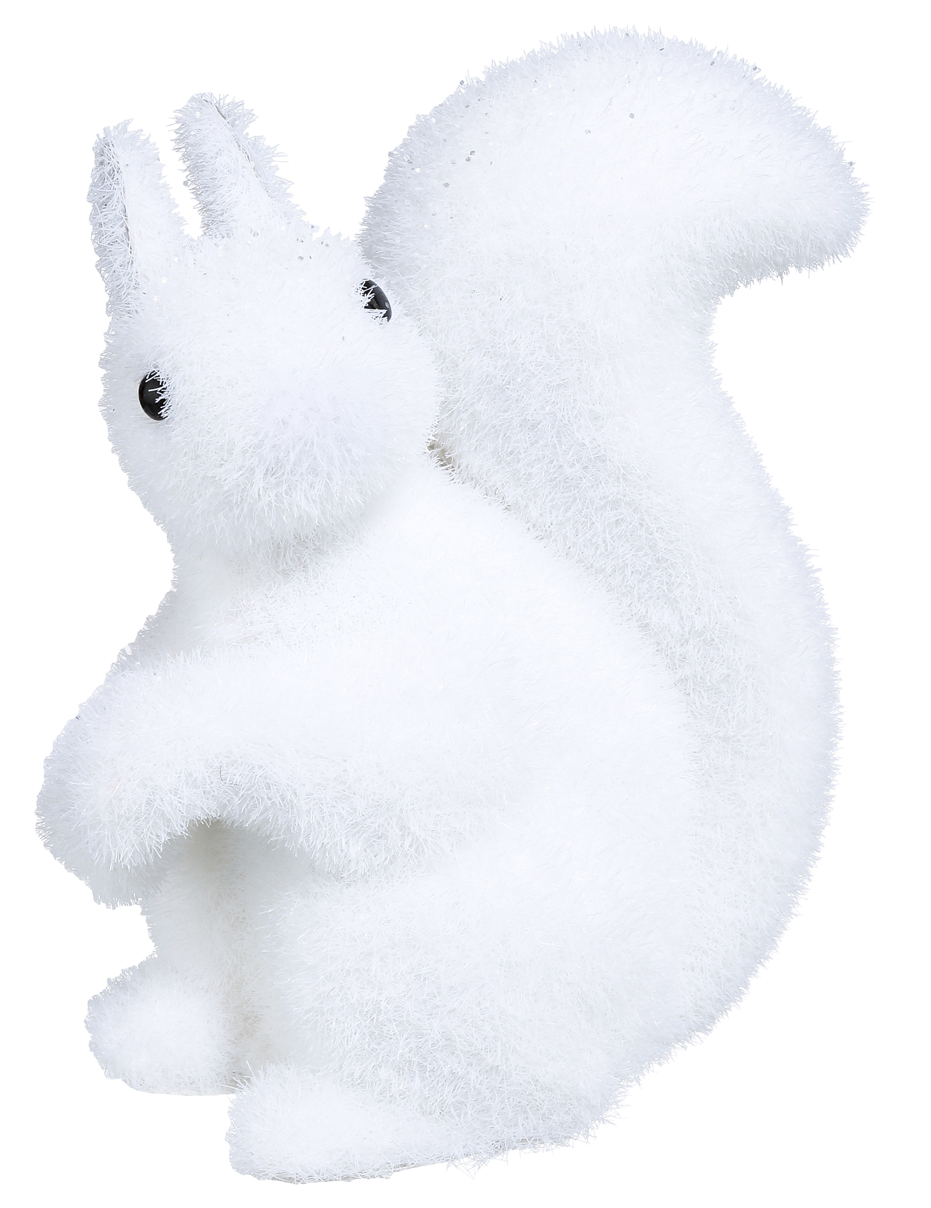 Schneeweißes Eichhörnchen Weihnachts-Tischdeko weiß-schwarz 12 cm von JJA