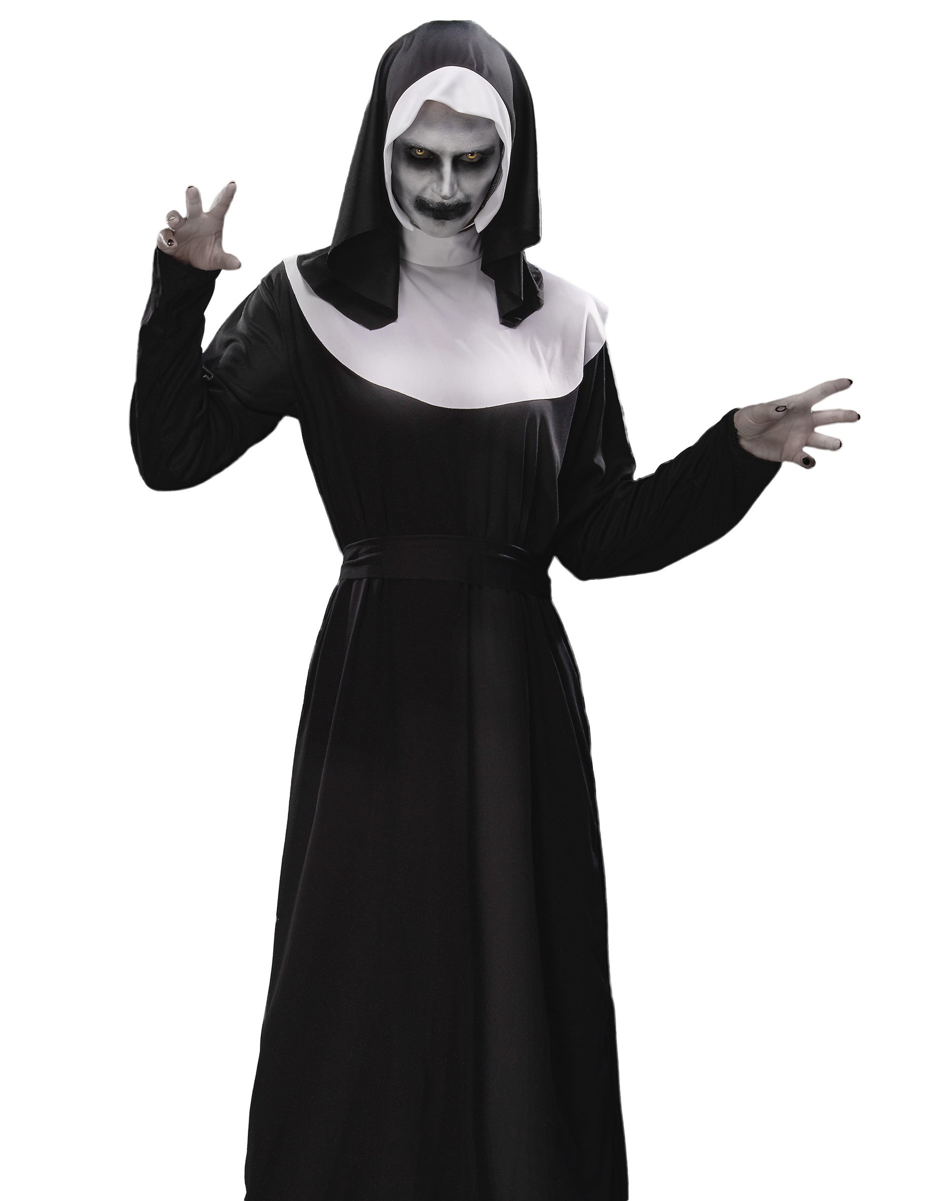 Zombie-Nonne Halloweenkostüm-Set für Damen 8-teilig schwarz-weiss von BCI