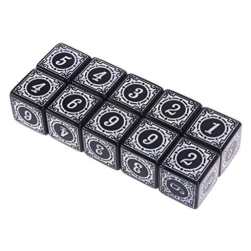 10 Stück D6 Polyedrische Würfel Quadratische Kanten Zahlen 6-seitige Würfel Perlen Tischbrettspiel Für Party Würfel Set D&D von BCIOUS