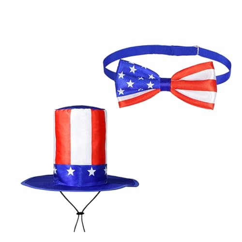 BCIOUS 4. Juli Veranda-Gänse-Outfit, patriotisches Kostüm, Kleidung, Unabhängigkeitstag, Veranda, Garten, Gänse, Hut, Schleifen, Krawatte für draußen, Heimdekoration, Gänse-Kostüme von BCIOUS