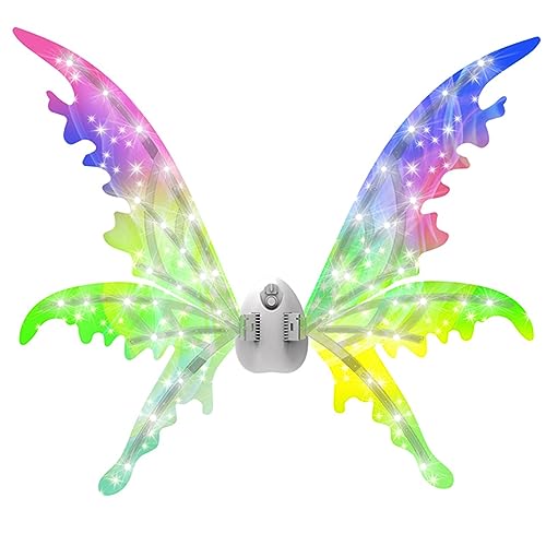 BCIOUS Elektrisches ButterflyWings Kostüm Für Mädchen AngelWings Cosplay Kostüm Für Schulkinder Kleinkinder Tanzparty Requisiten LED Flügel Geburtstagsgeschenk Kostüme von BCIOUS