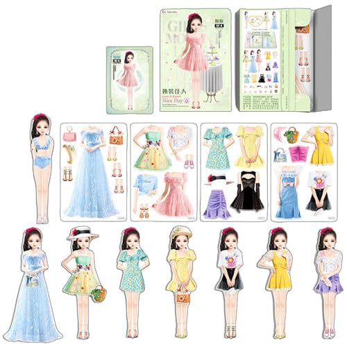 BCIOUS Interaktiver Puzzle Aufkleber „Dress Up Princess“ Kleinkind Mädchen Reiseaufkleber Lustiges Puzzlespiel Für Mädchen „Prinzessin Dress Up“ Aufkleber von BCIOUS