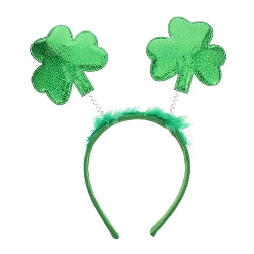 BCIOUS Irish Day Stirnband Kleeblatt Foto Requisiten Spaß Spitze Stirnband Party Blingbling Karaoke Party Haarreifen Kobold Irisches Kostüm Zubehör von BCIOUS